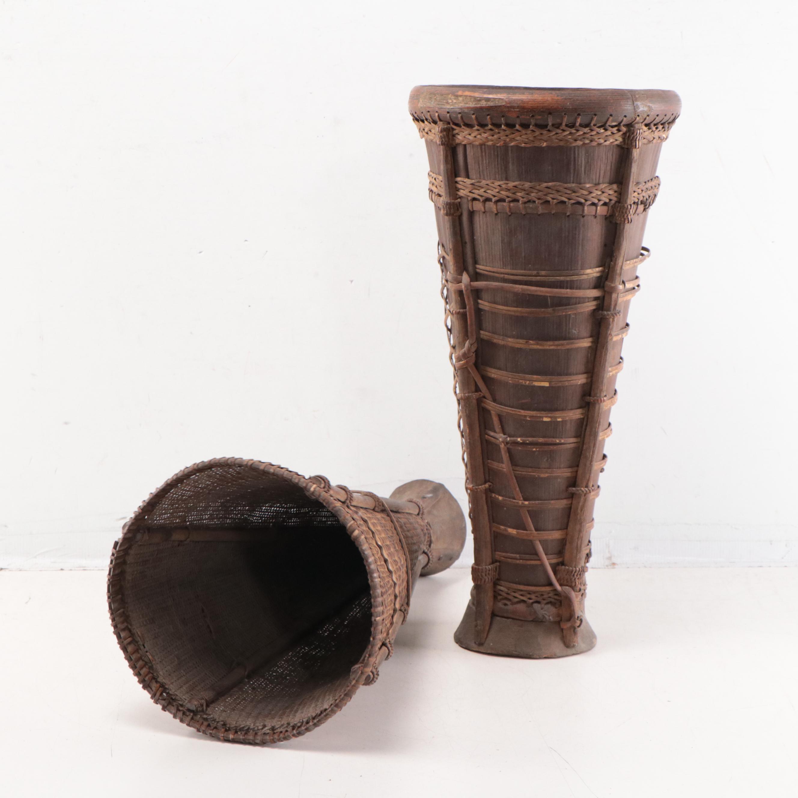 Iban Dayak (Indonesia) Woven Reed Rice Harvesting Baskets, Early 20th Century