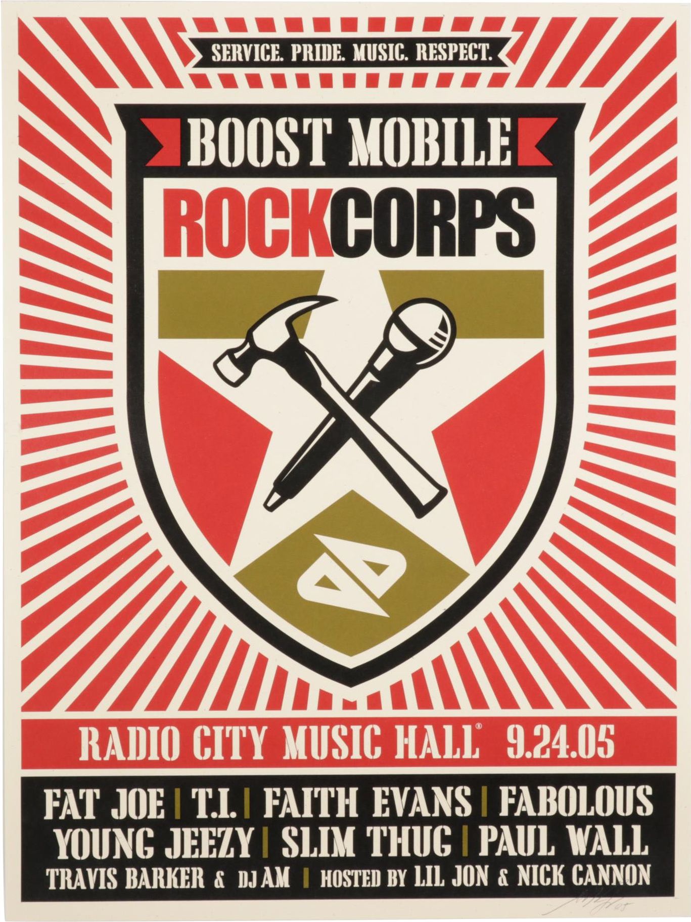 Shepard Fairey Serigraph for Boost Mobile Rock Corps Concert, 2005
