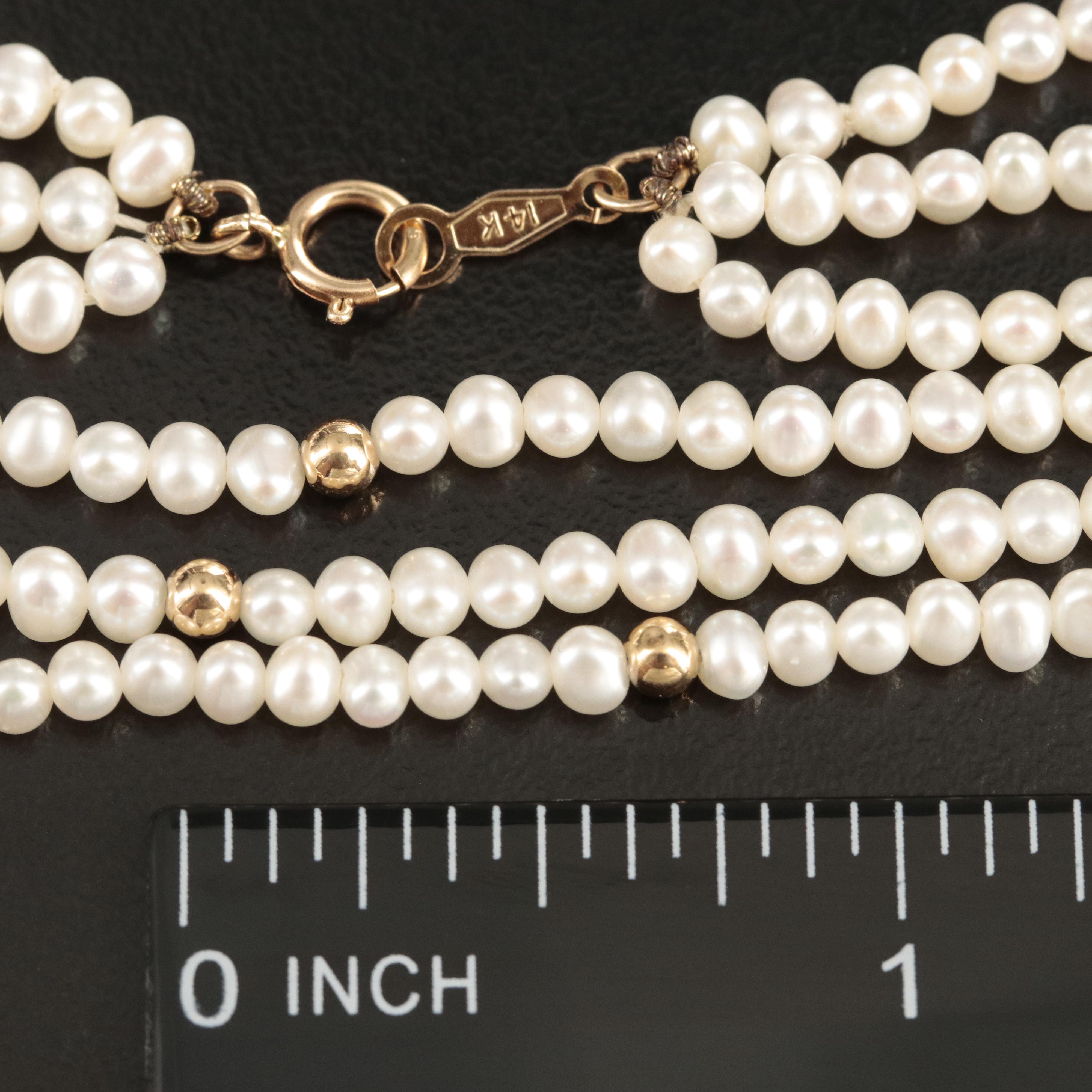 14K Pearl Triple-Strand Necklace