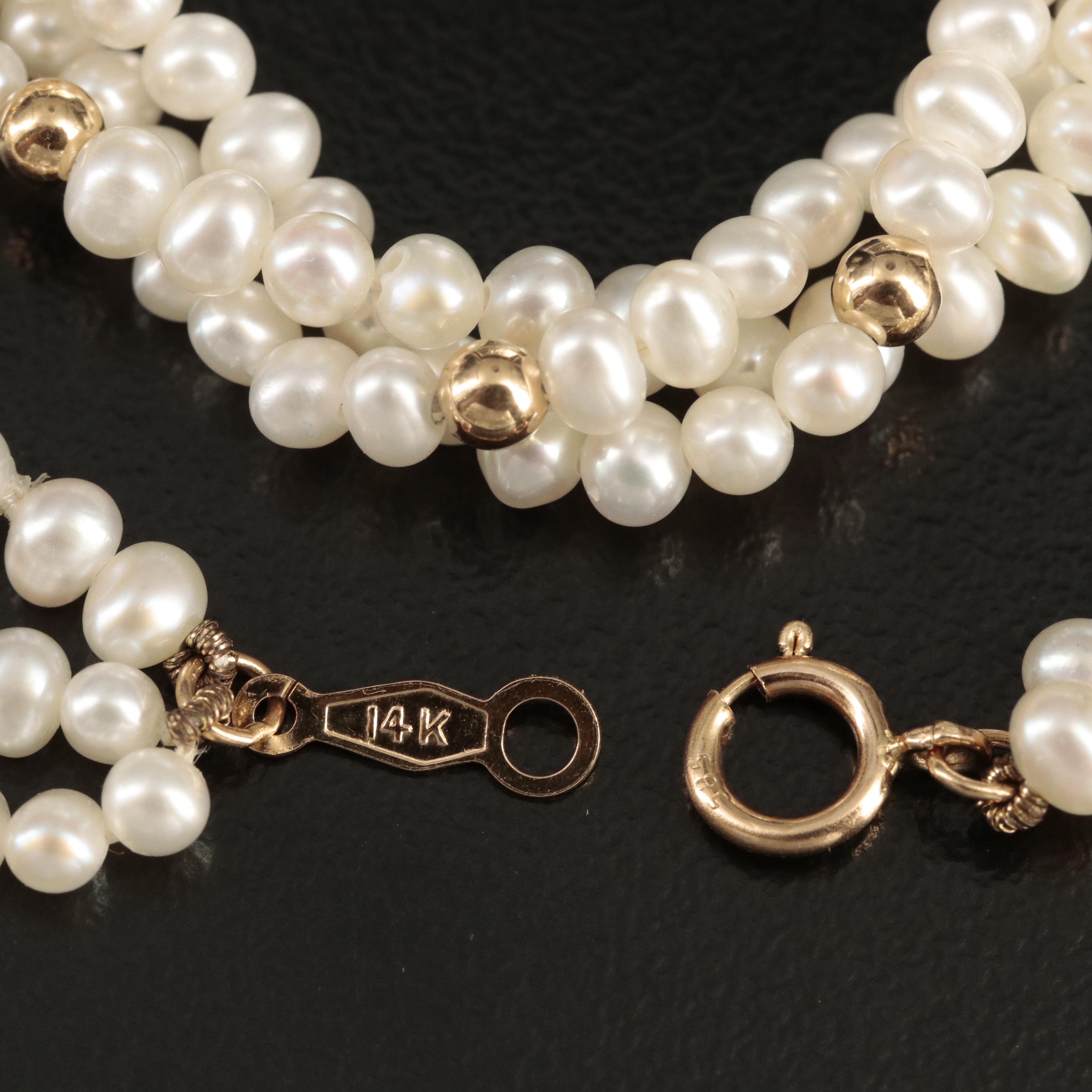 14K Pearl Triple-Strand Necklace