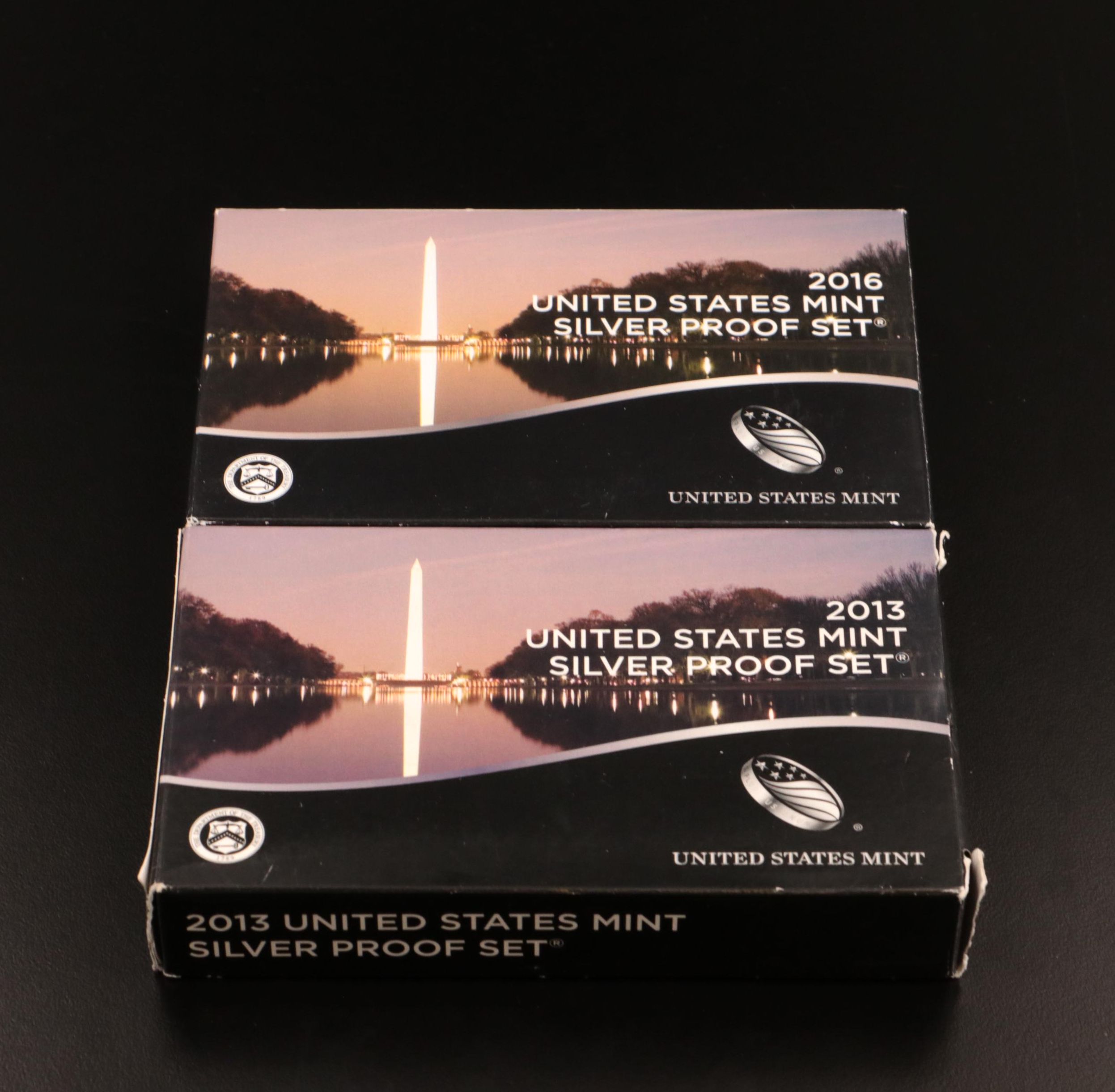 Two U.S. Mint Modern Silver Proof Sets, 2013 and 2016