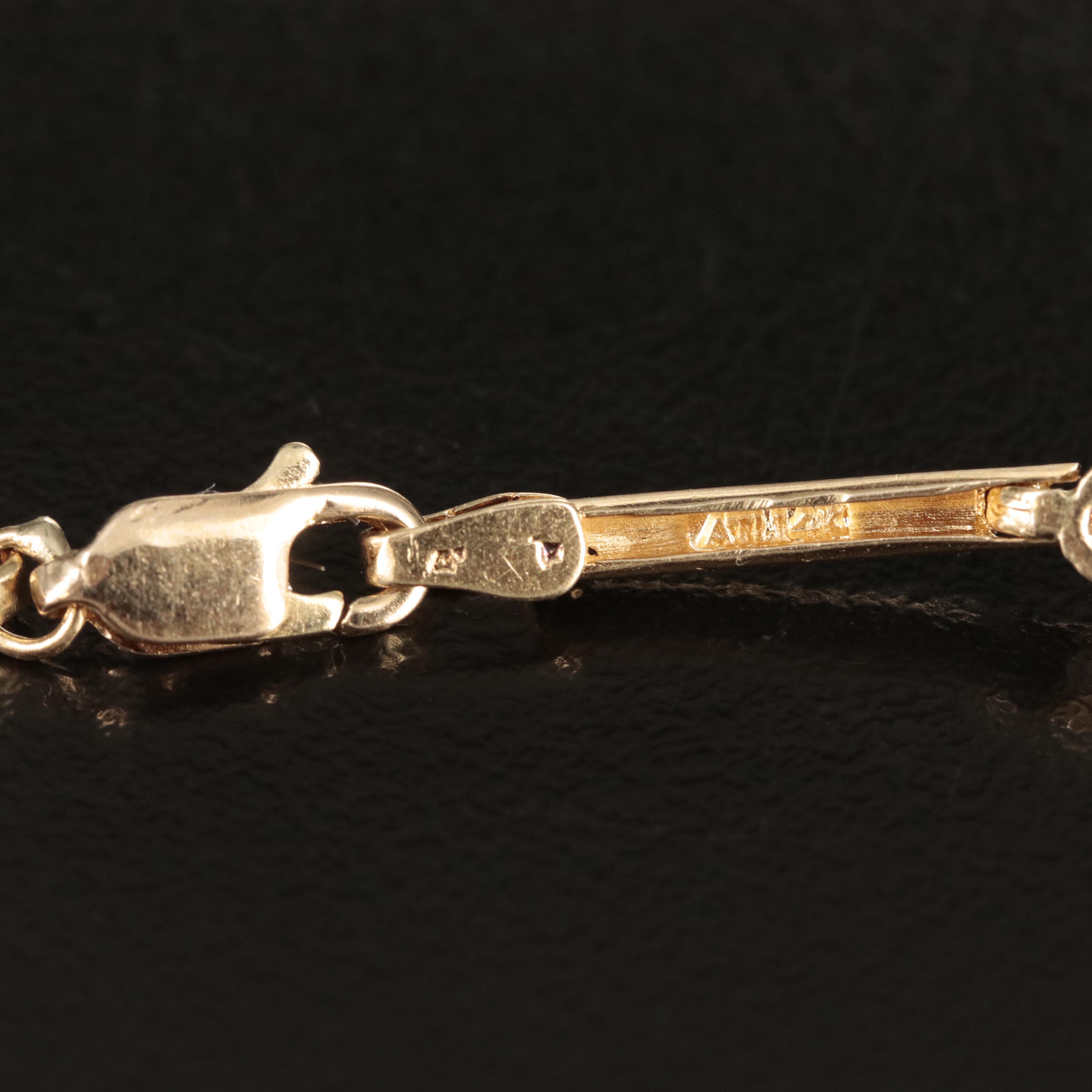 14K Amethyst, Topaz and Garnet Bezel Station Bracelet