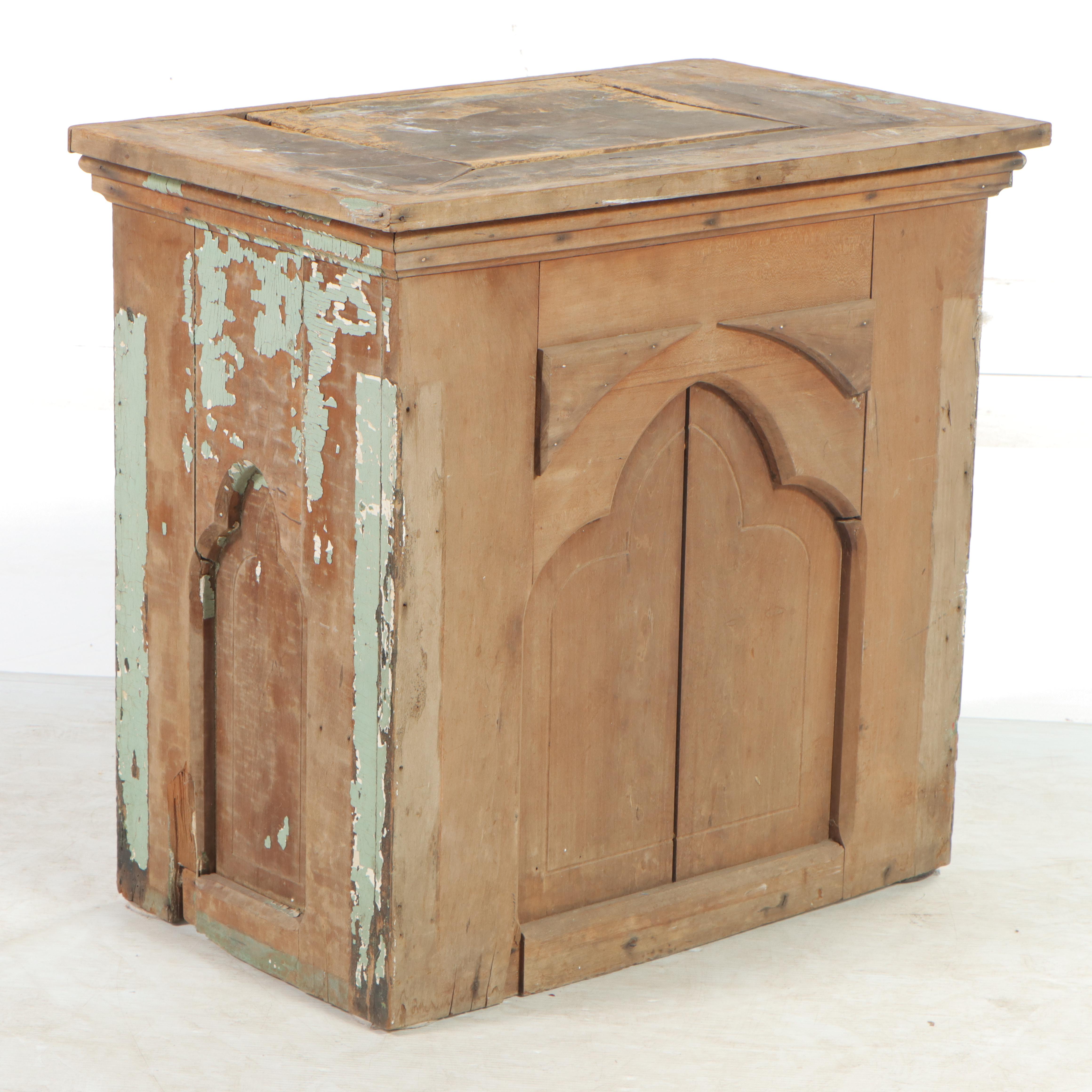 Gothic Revival Pine Tabernacle Cabinet, 19th Century