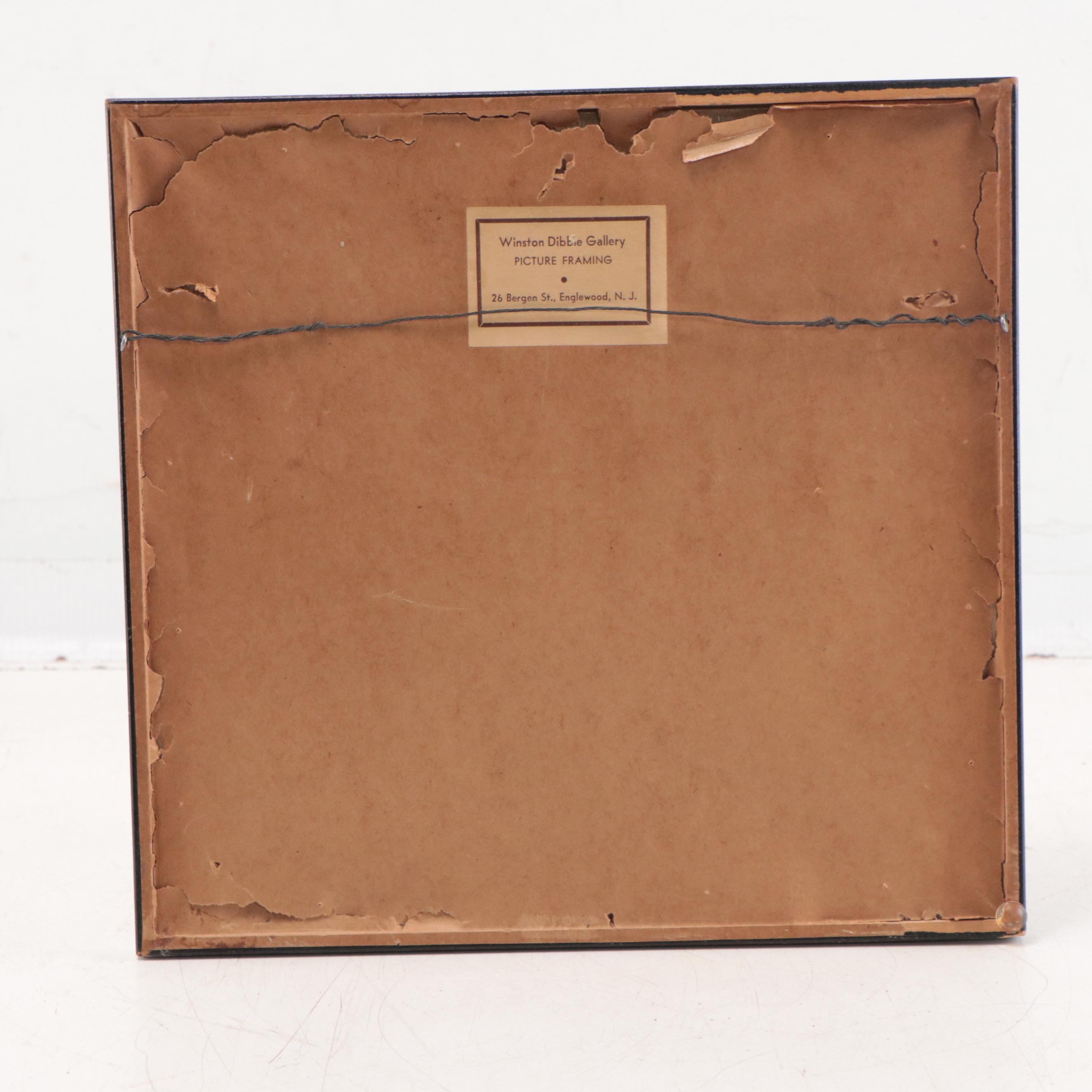 Donald Crawford Etching With Drypoint of Coastal Town