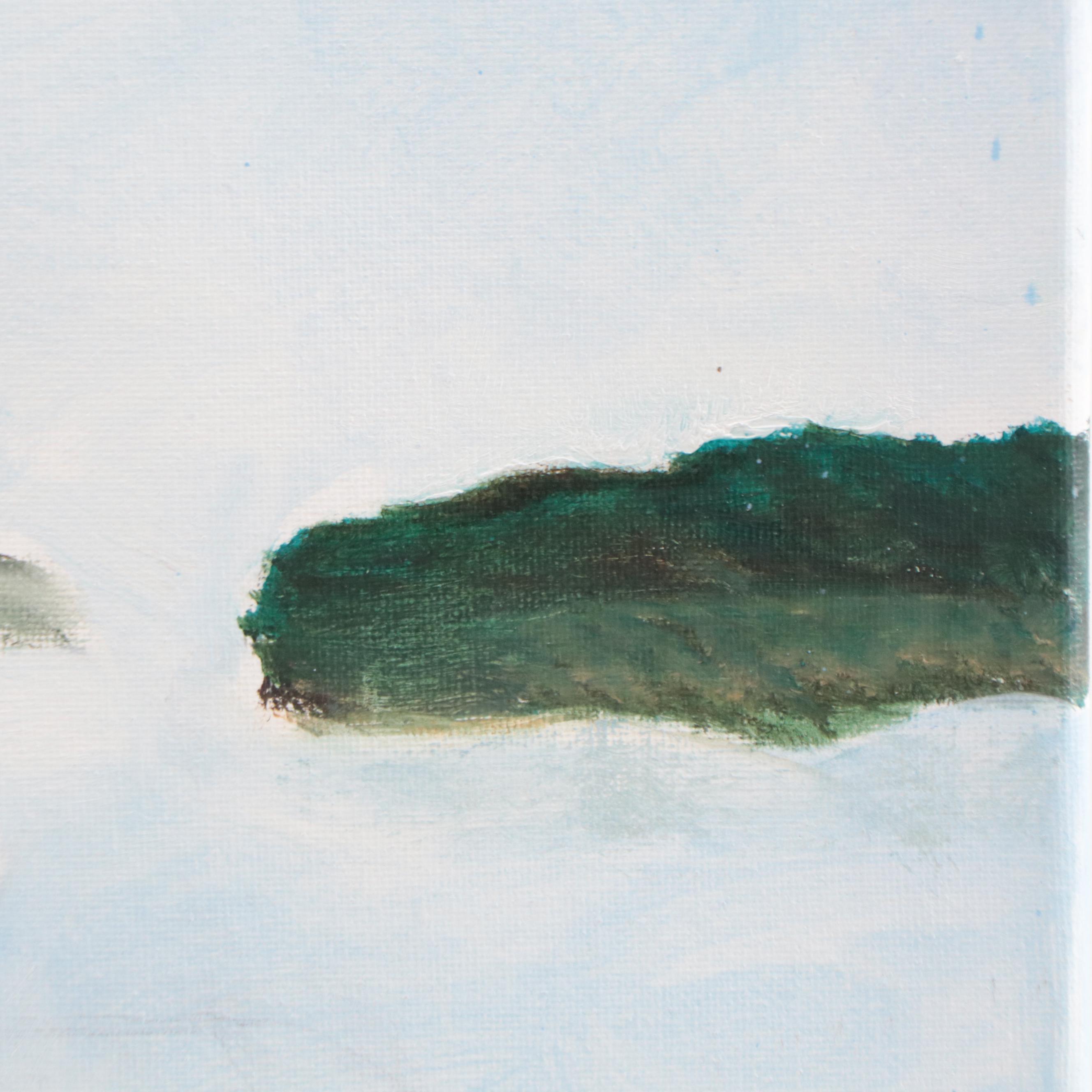 Dock Waterscape Acrylic Painting, 21st Century