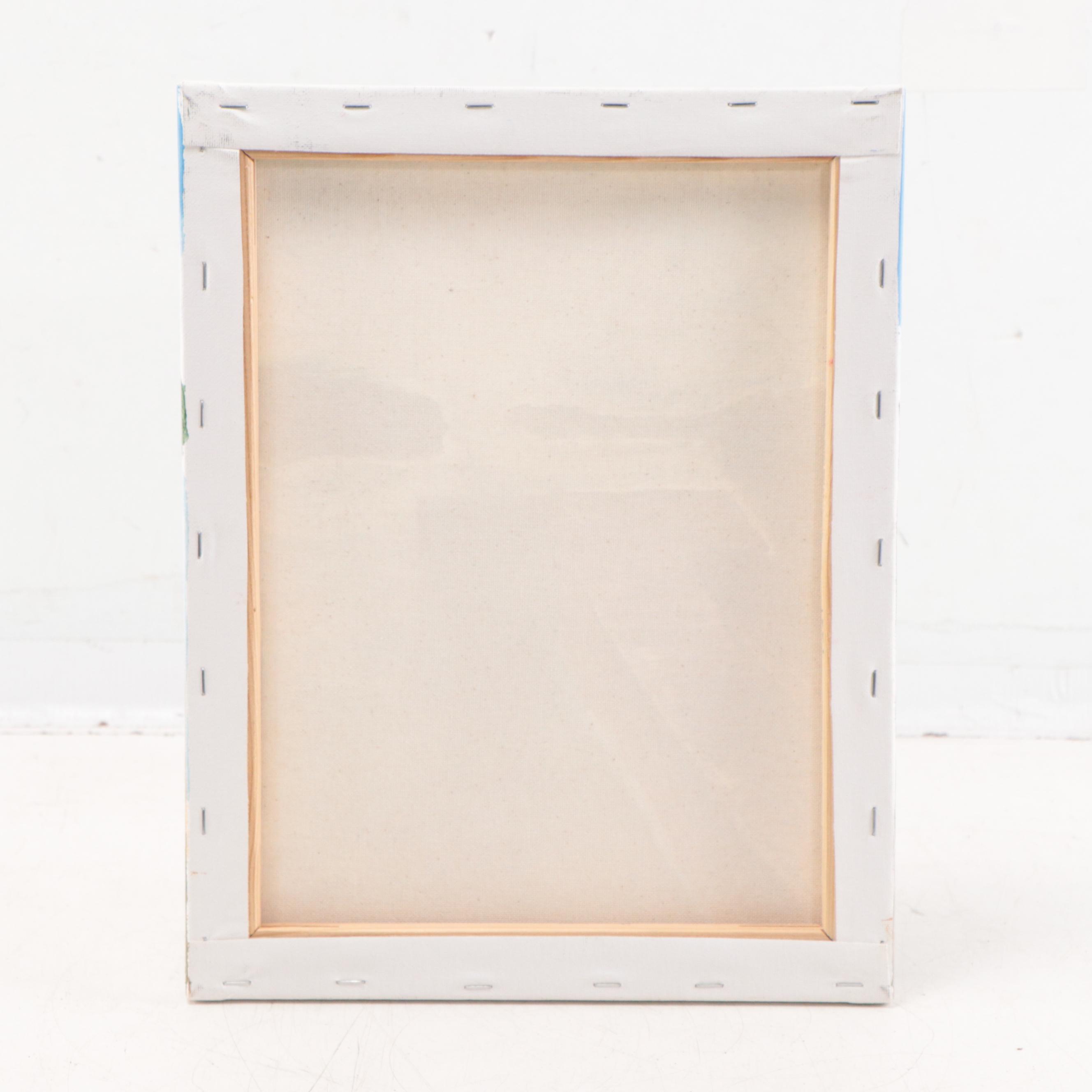 Dock Waterscape Acrylic Painting, 21st Century