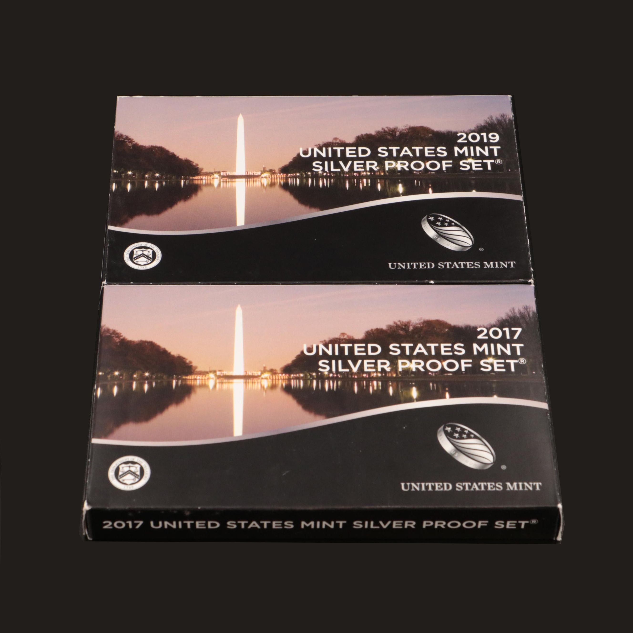 Two U.S. Mint Silver Proof Sets, 2017 and 2019