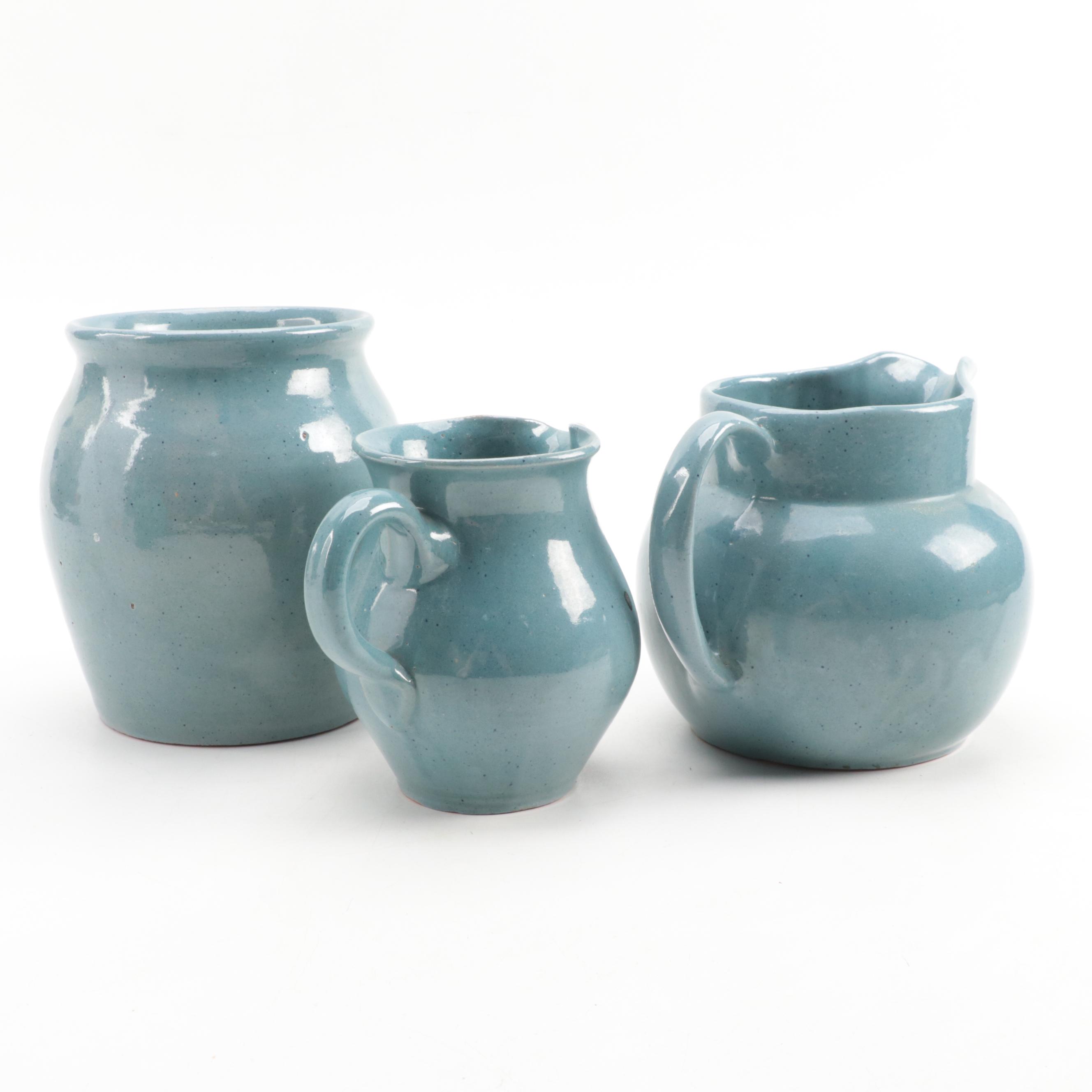 Bybee, Pat Huck and Other Pottery Vases, Pitcher, Mug and Bowl