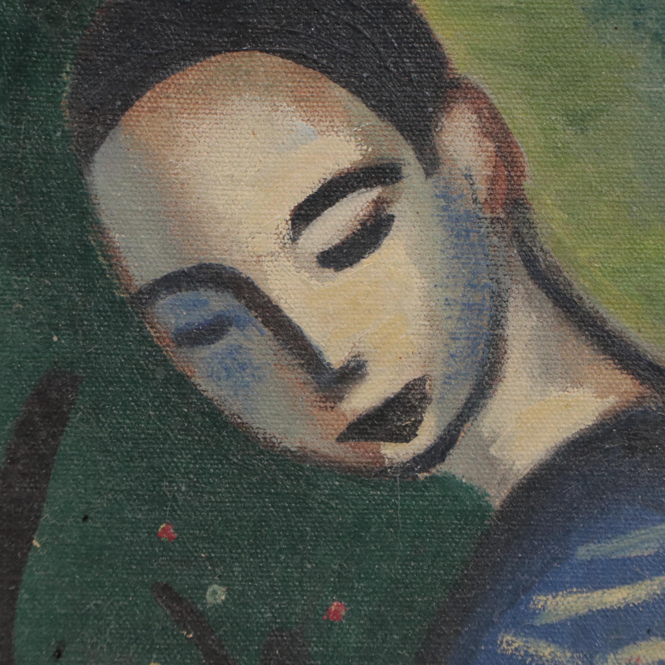 E. Shapira Figural Oil Painting "Adolescents"