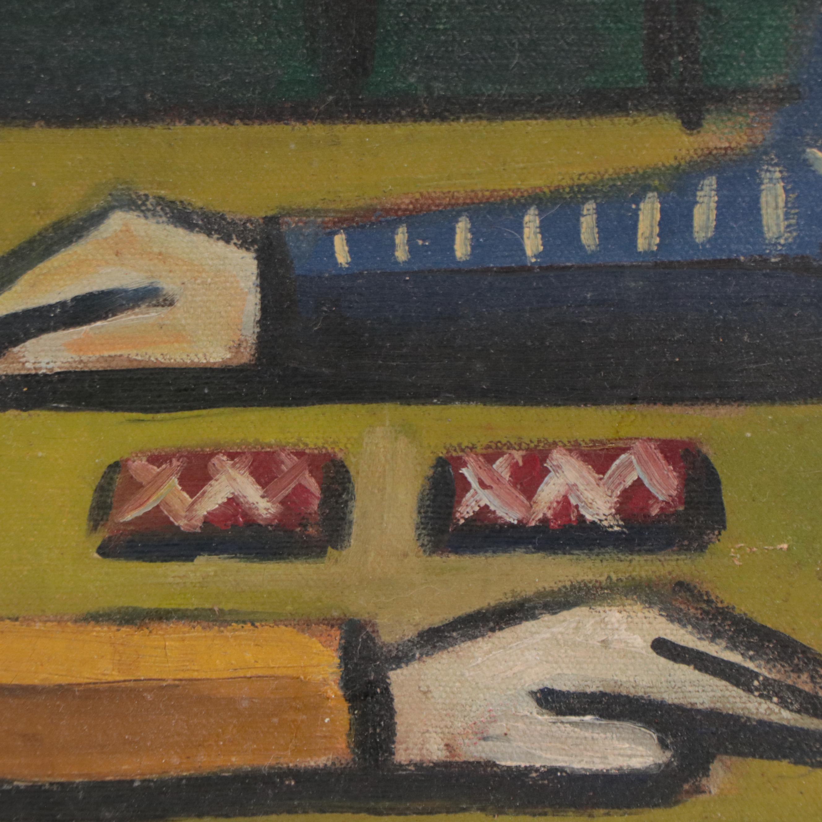 E. Shapira Figural Oil Painting "Adolescents"