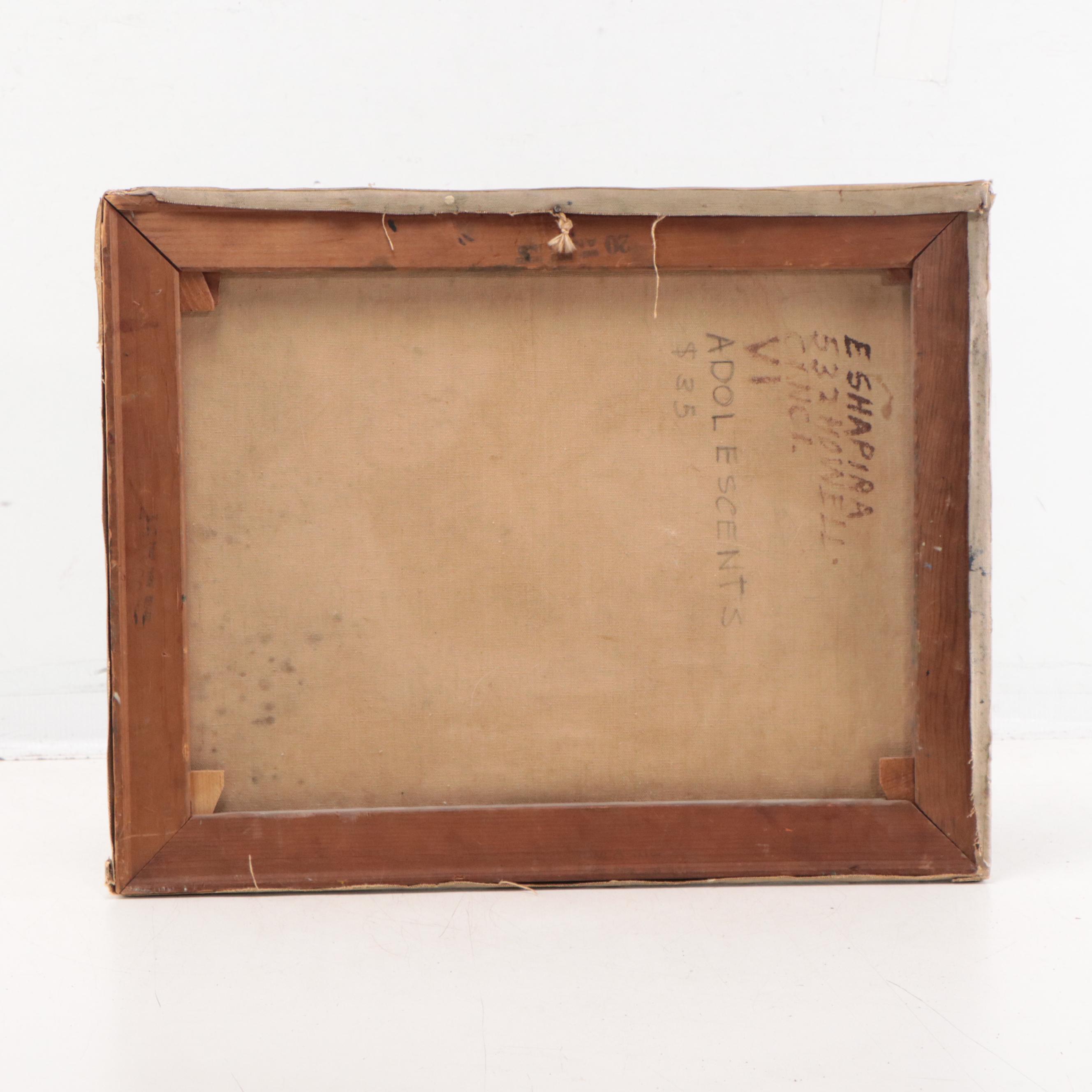 E. Shapira Figural Oil Painting "Adolescents"