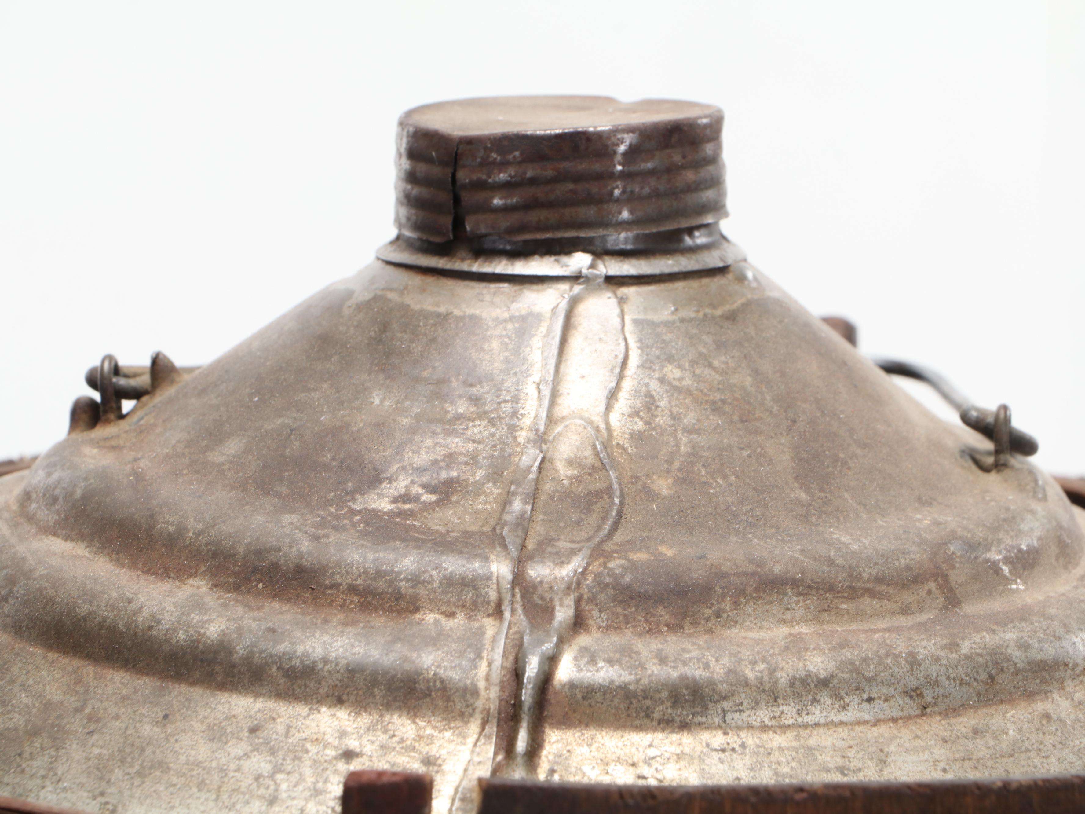 Metal Oil Can With Wooden Crate, Early 20th Century