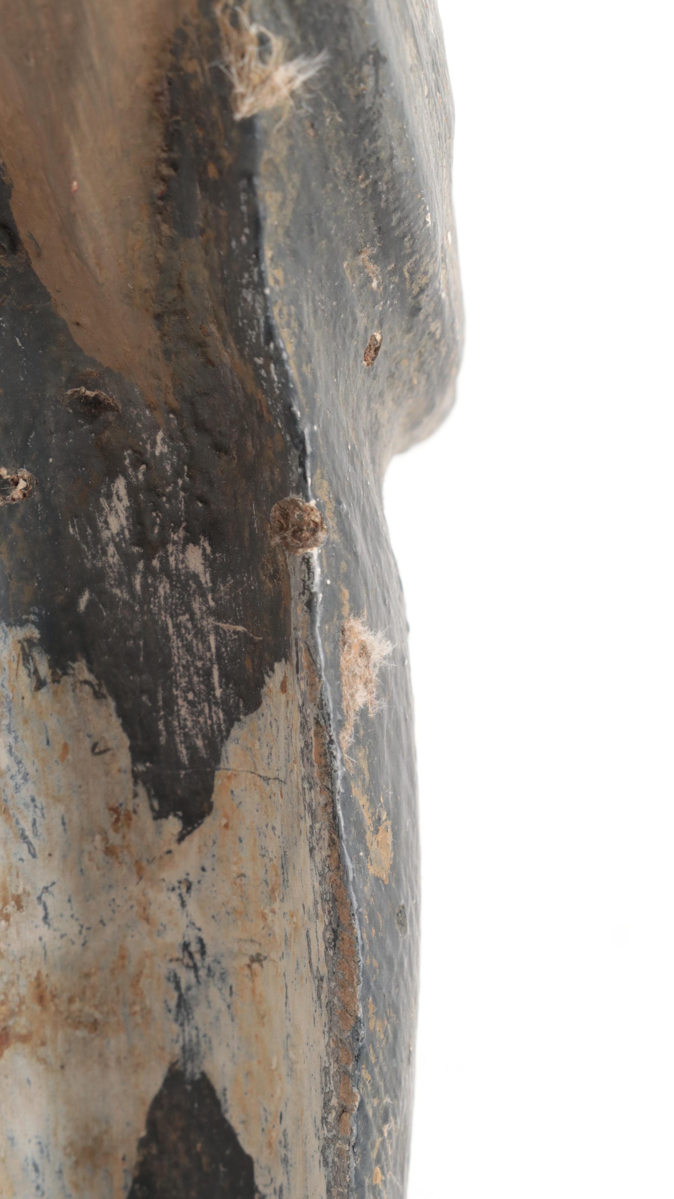 Folk Art Style Table Lamp and Wooden Bird Figurine and Ornament