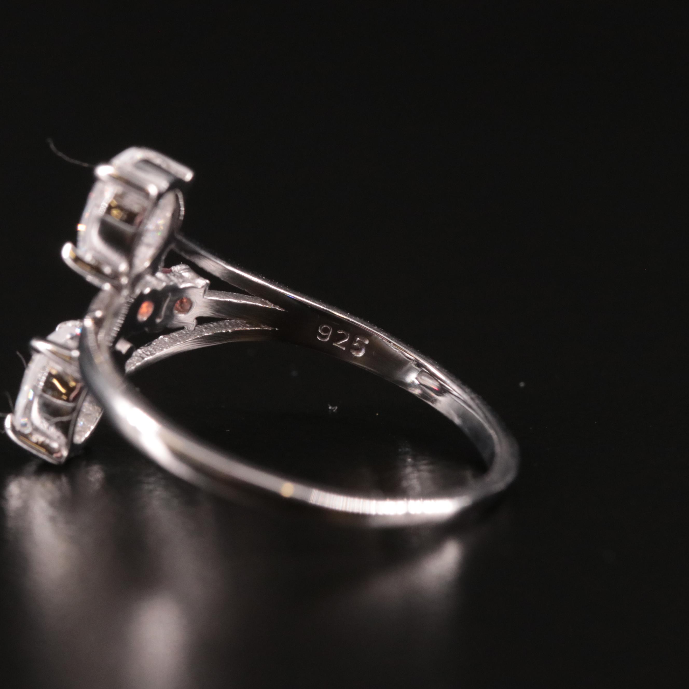 Sterling Cubic Zirconia and Garnet Ring