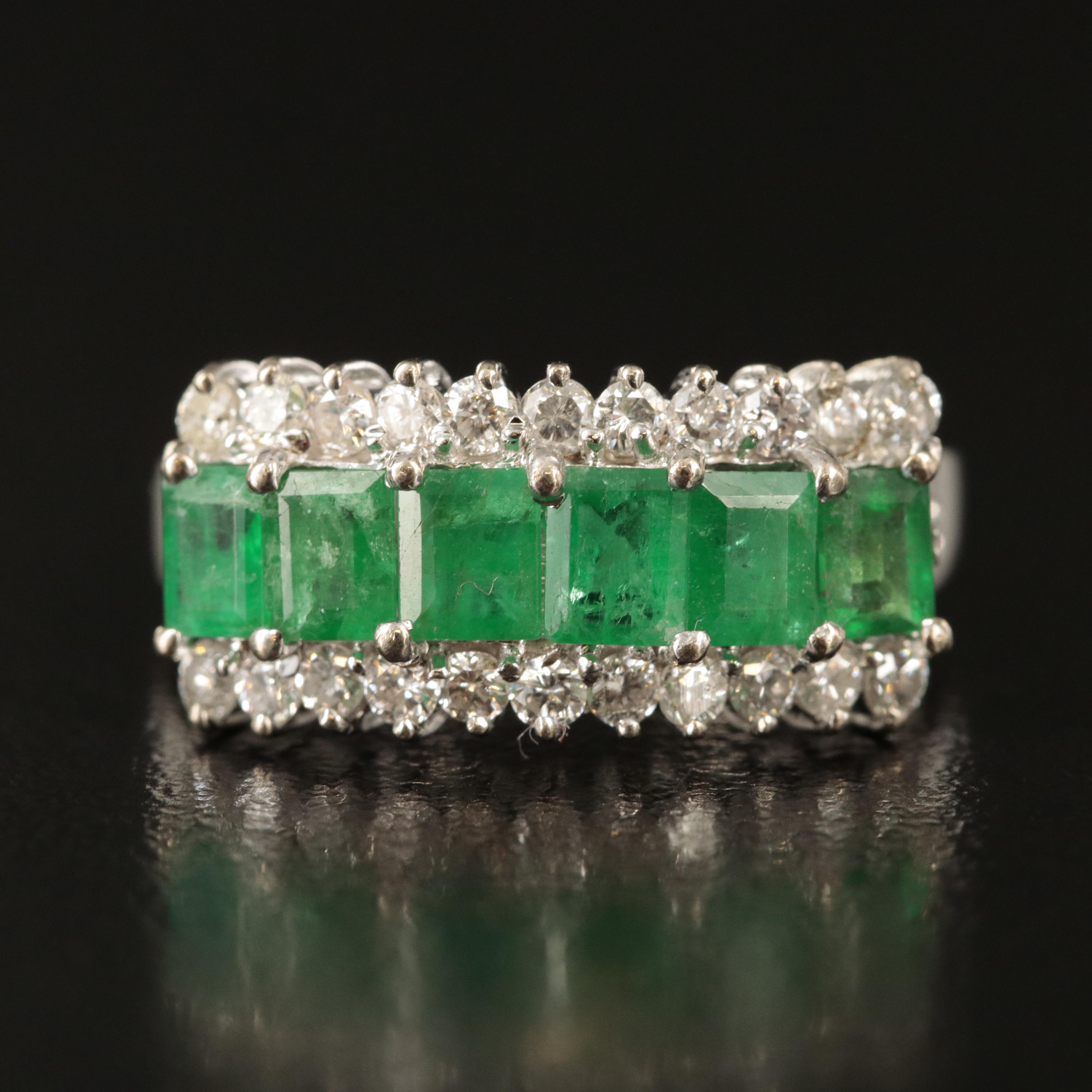14K Emerald and Diamond Ring