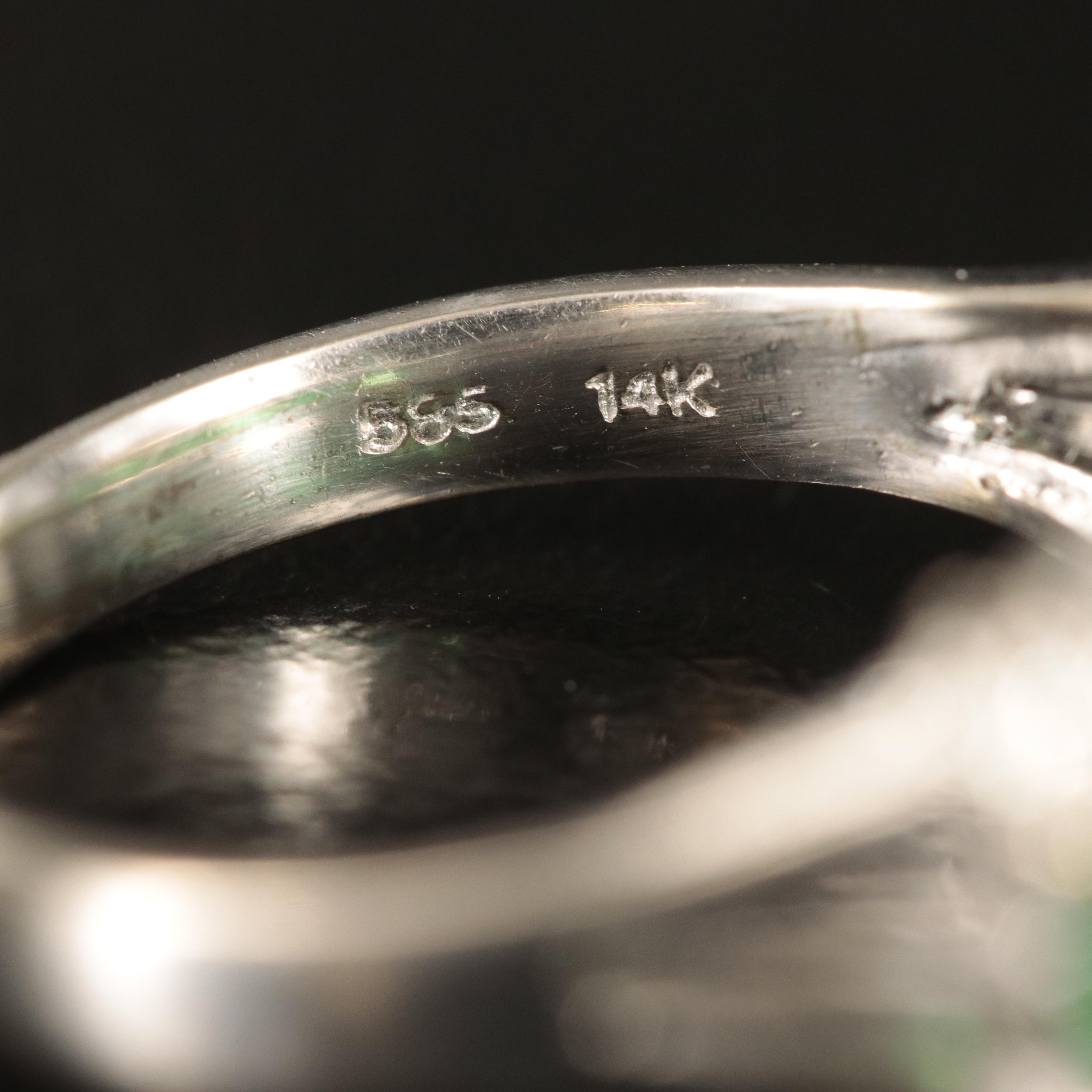 14K Emerald and Diamond Ring