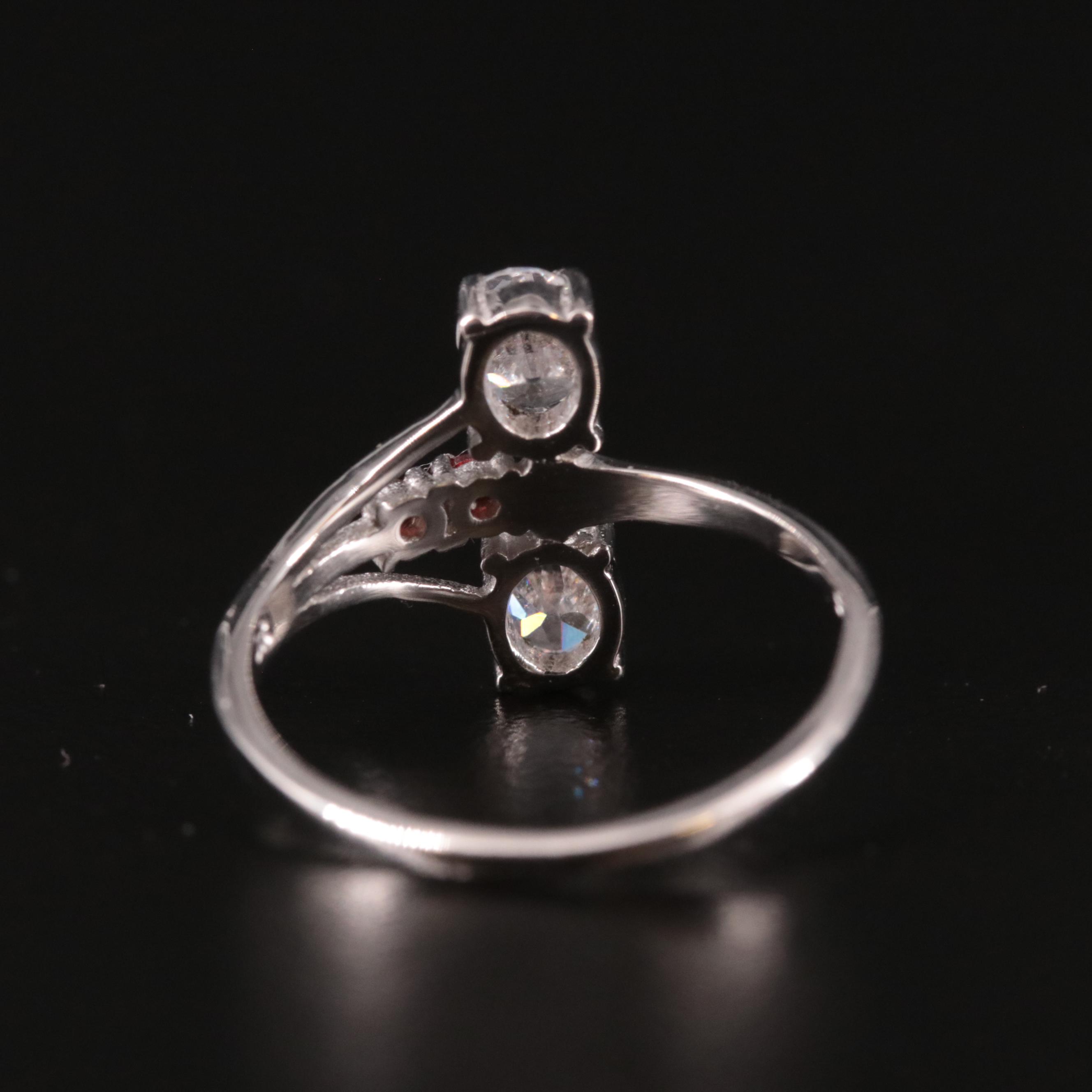 Sterling Cubic Zirconia and Garnet Ring