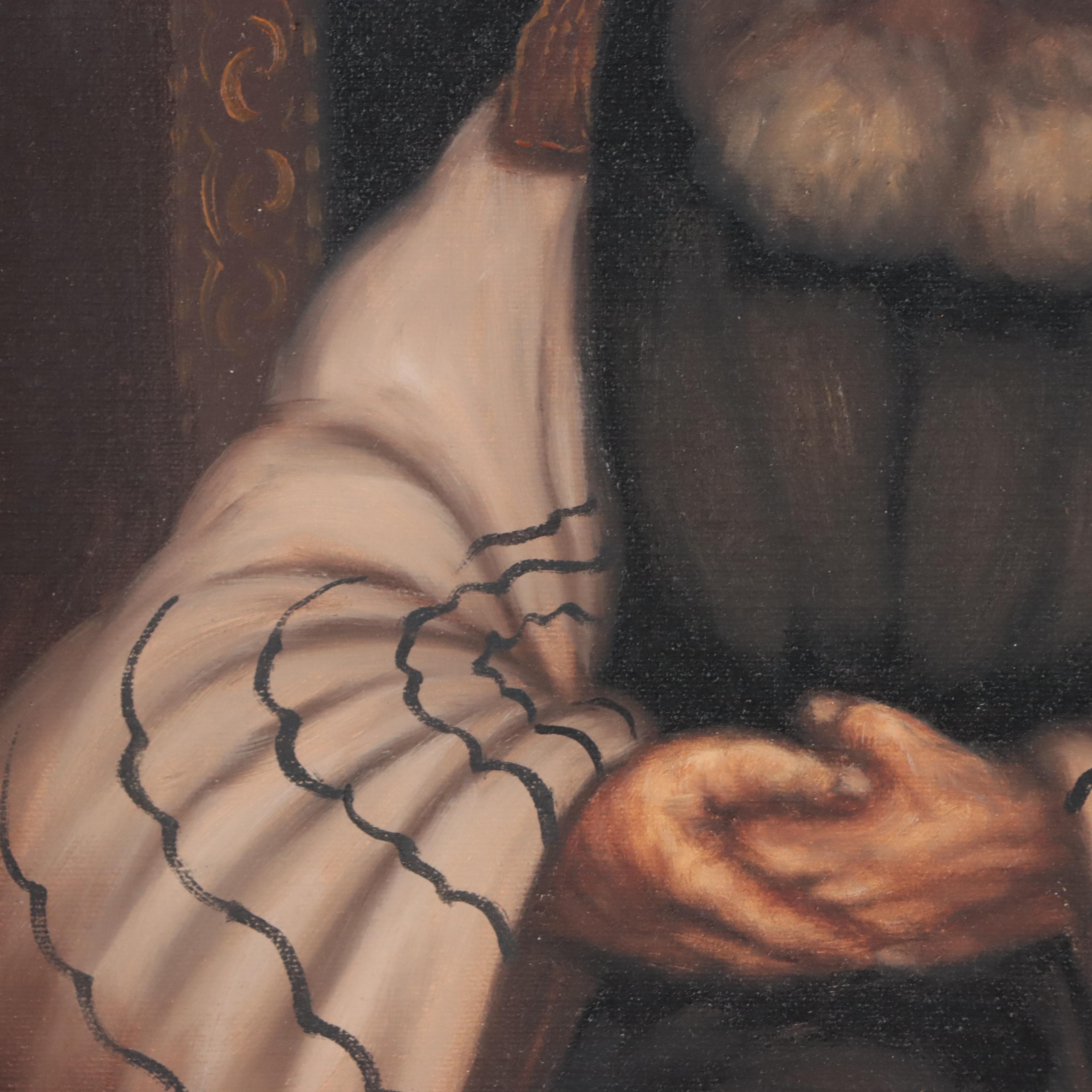 Portrait Oil Painting of a Rabbi, Late 20th Century