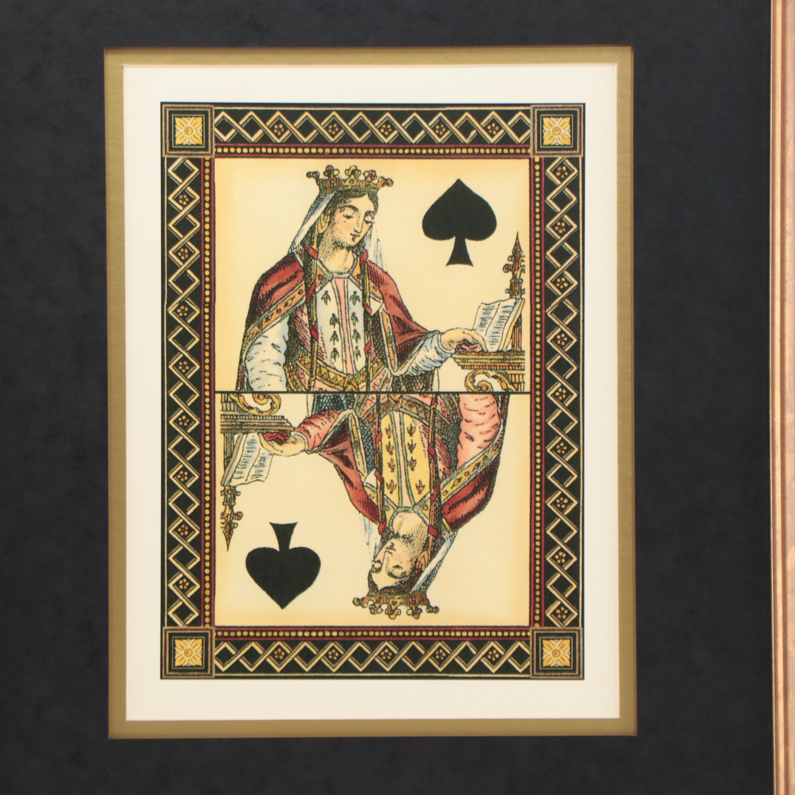 Offset Lithograph of the Queen of Spades "Let's Play Cards"