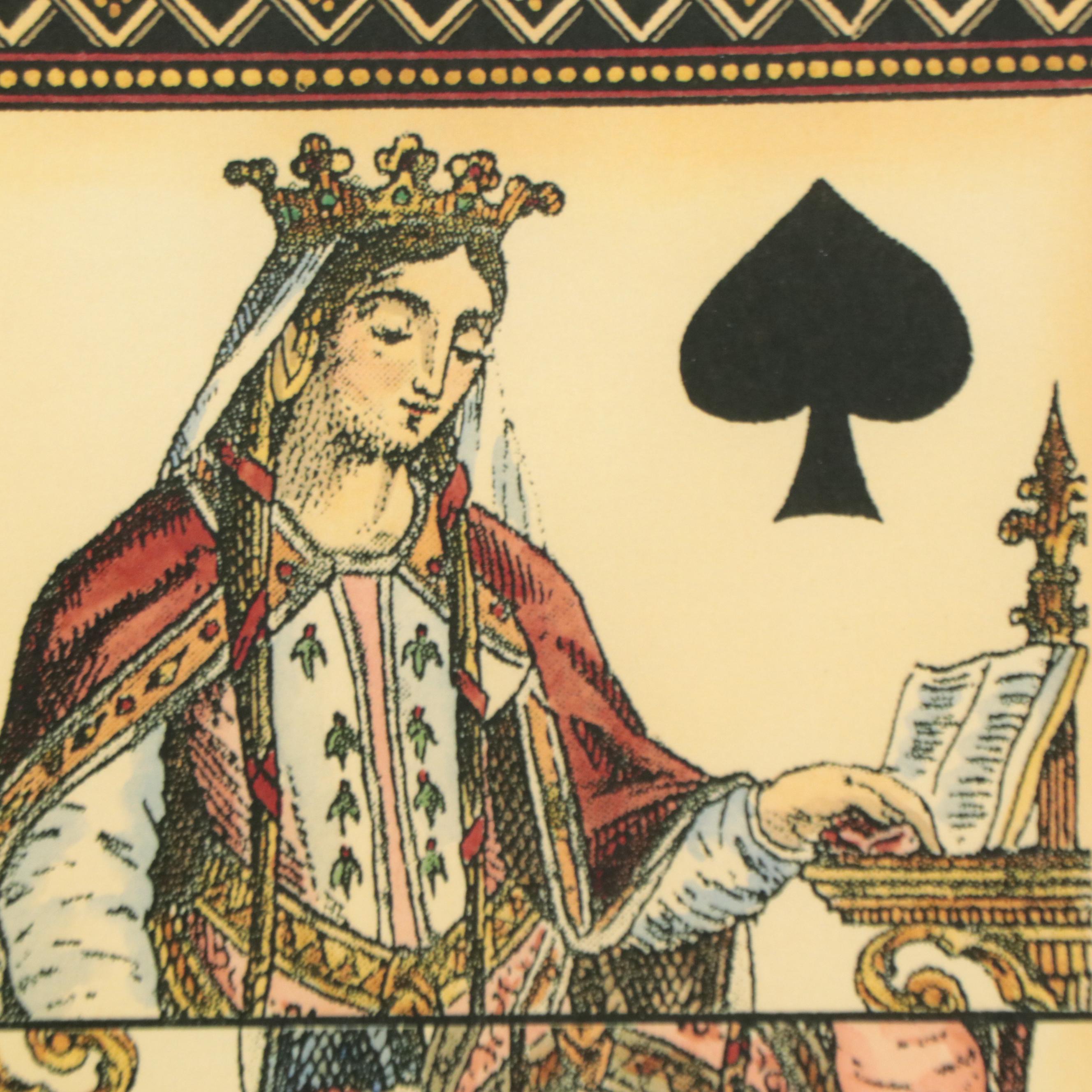 Offset Lithograph of the Queen of Spades "Let's Play Cards"