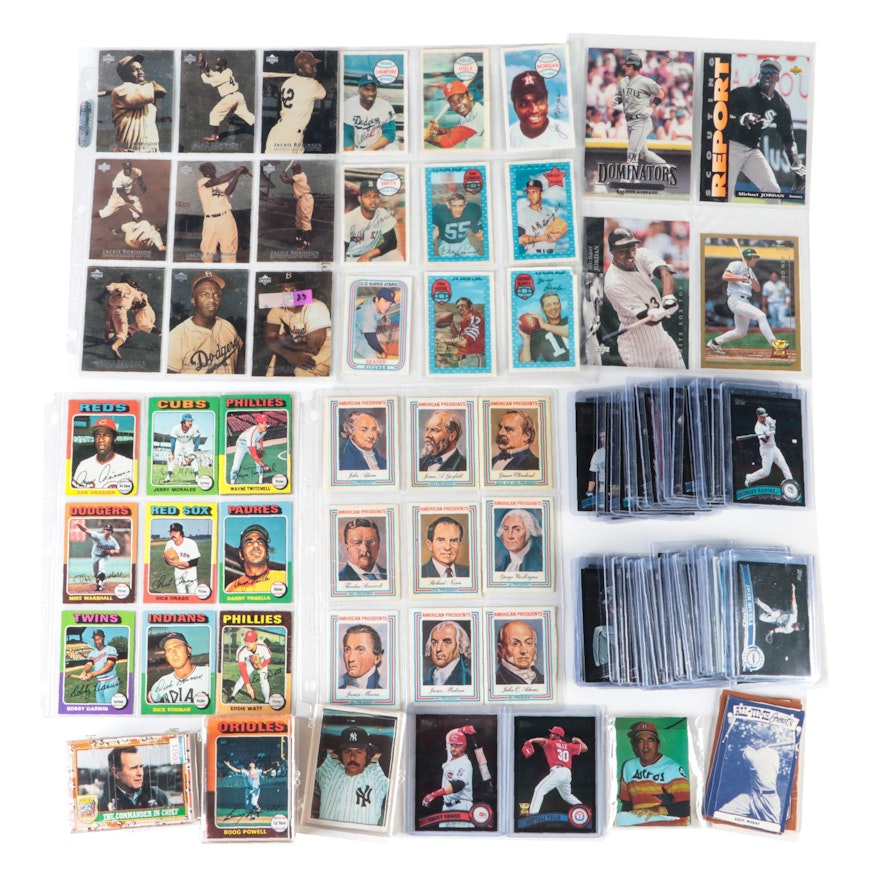 Topps and More Baseball, Non Sports Cards with HOF, Presidents, 1960s–2000s