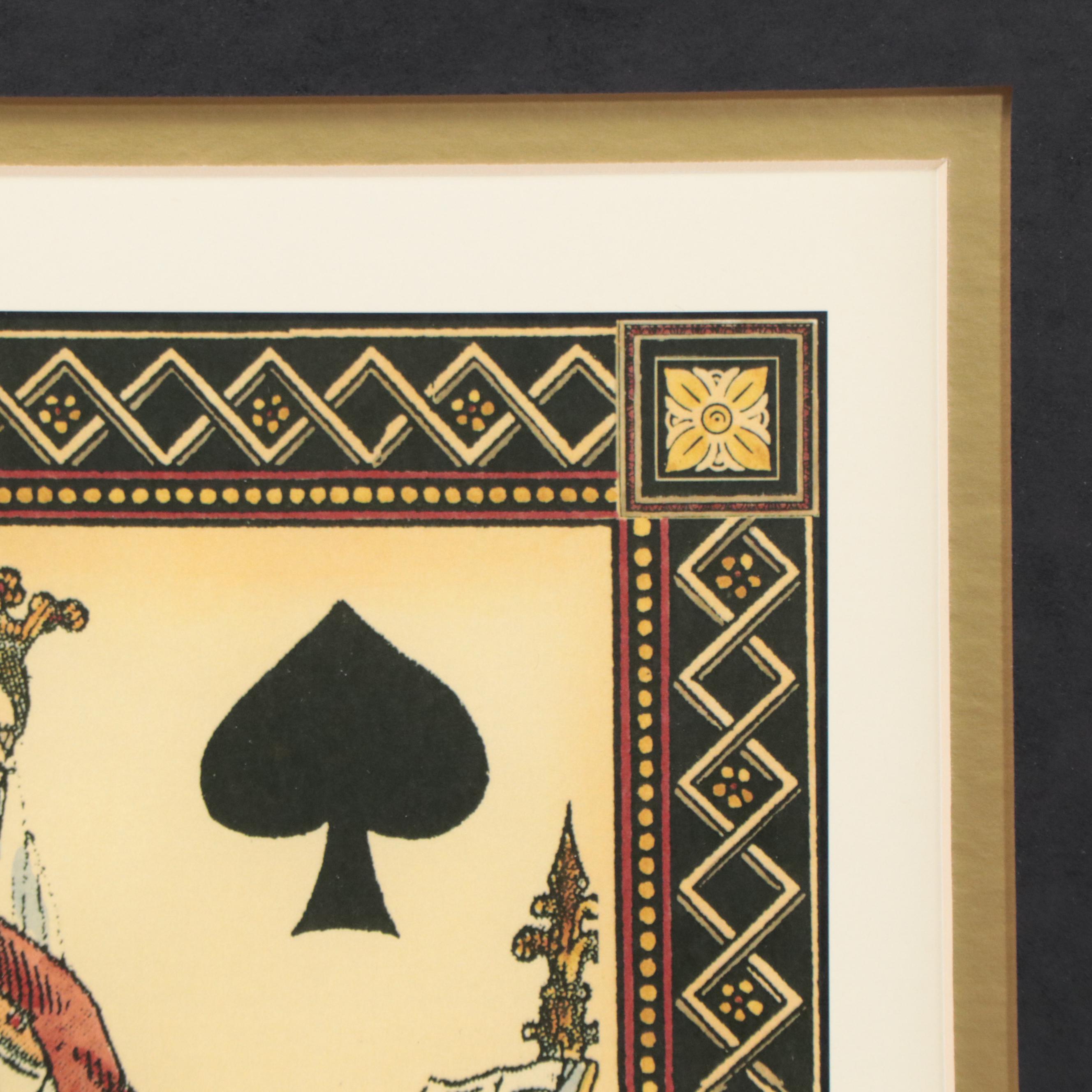 Offset Lithograph of the Queen of Spades "Let's Play Cards"