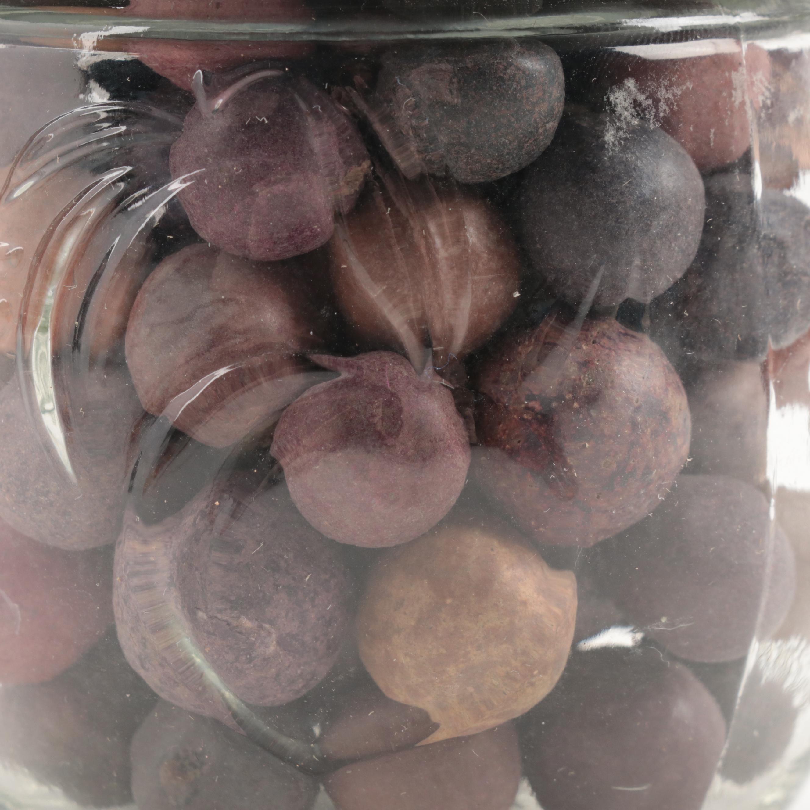 Clay and Ceramic Marbles with Sterling Silver Thimble, Puzzle Box and More