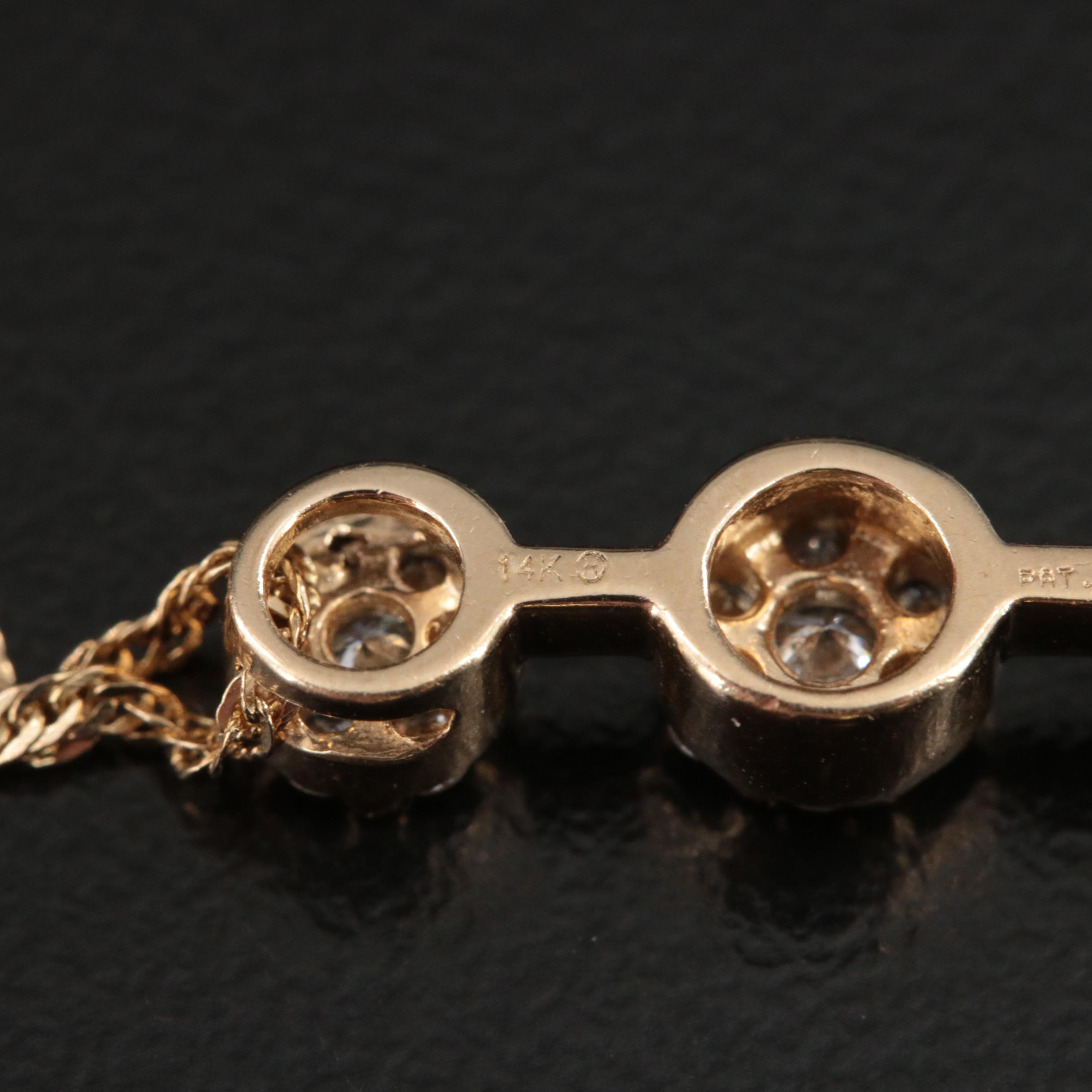 14K 0.50 CTW Diamond Slide Pendant Necklace