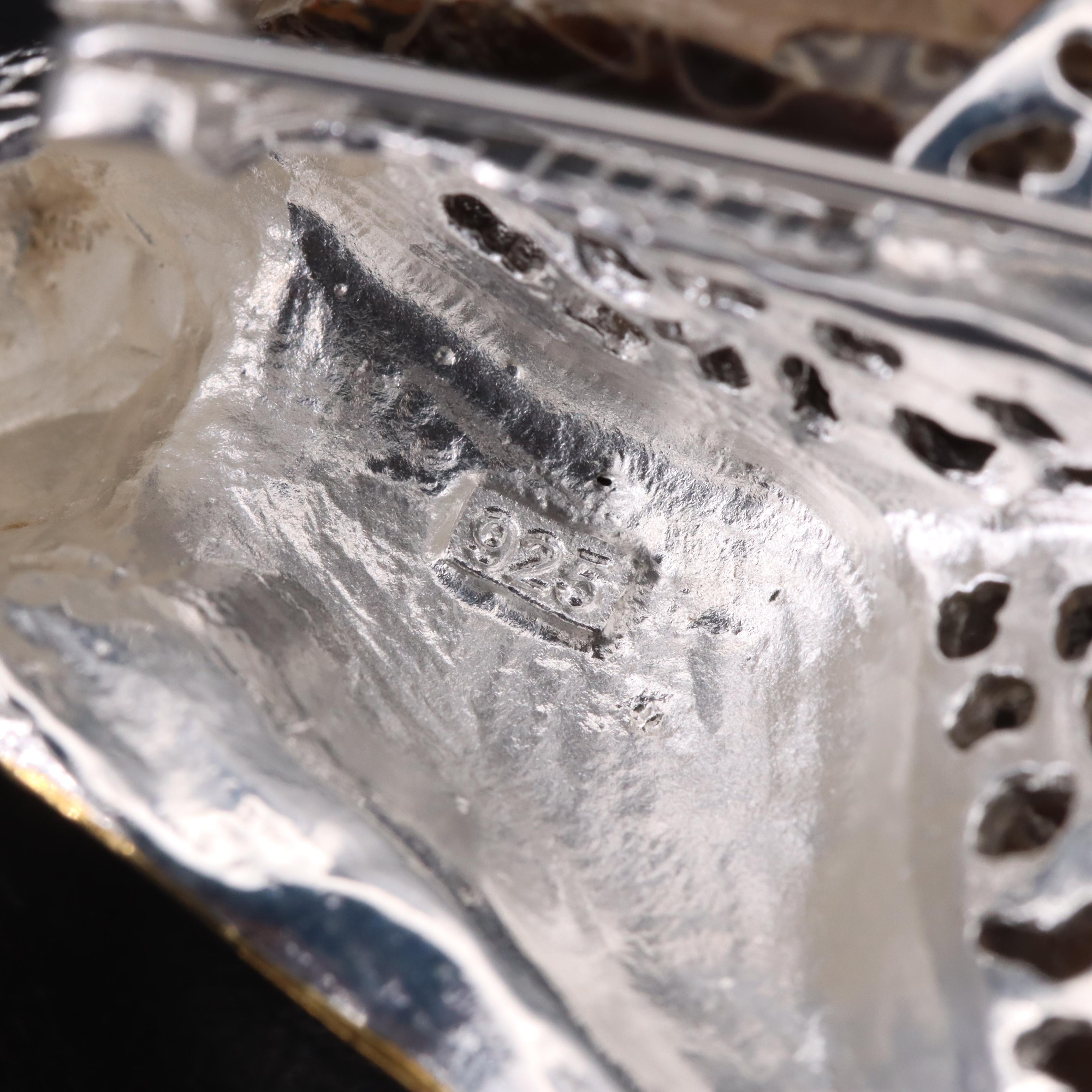 Sterling Ammonite Snail Brooch