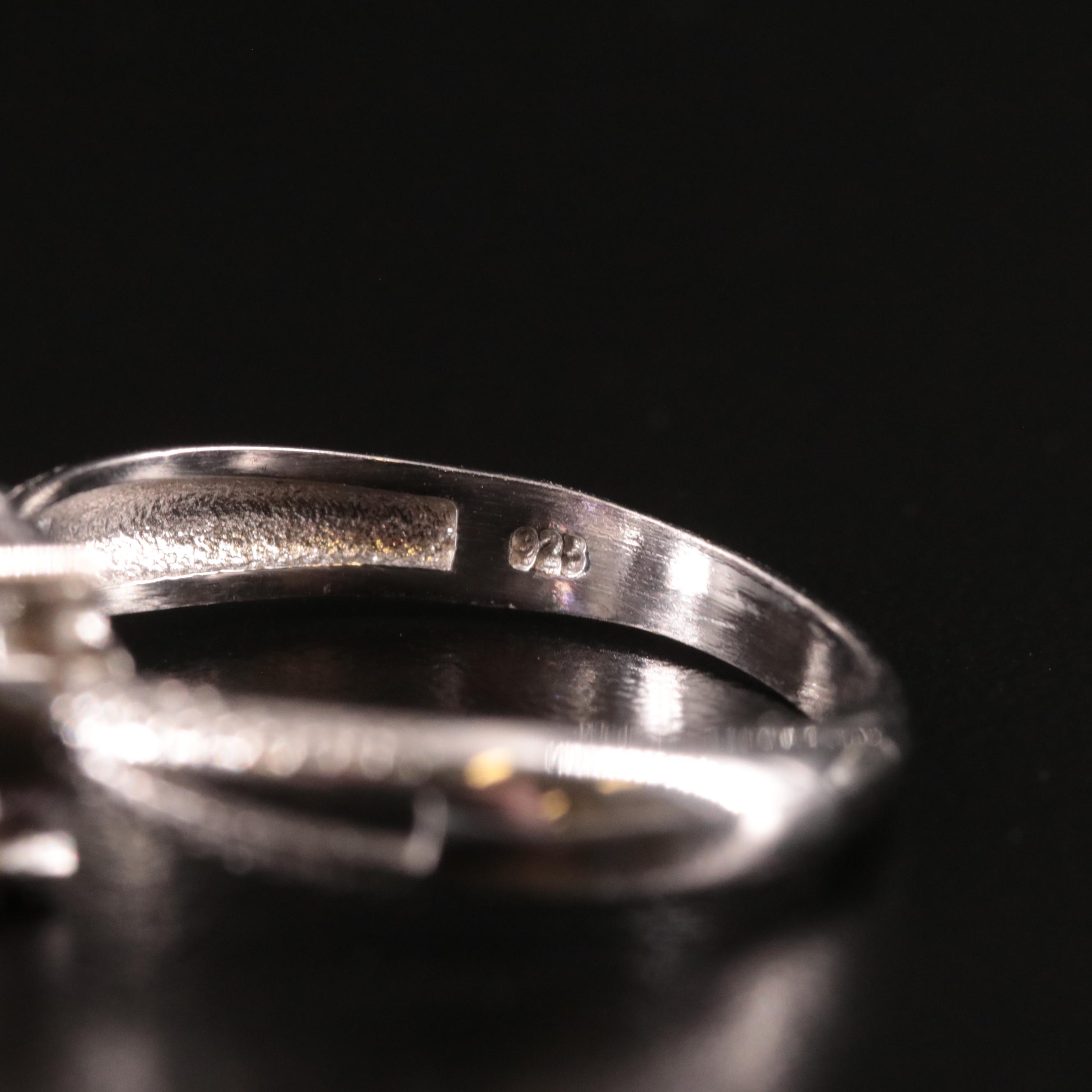 Sterling Amethyst and Diamond Ring