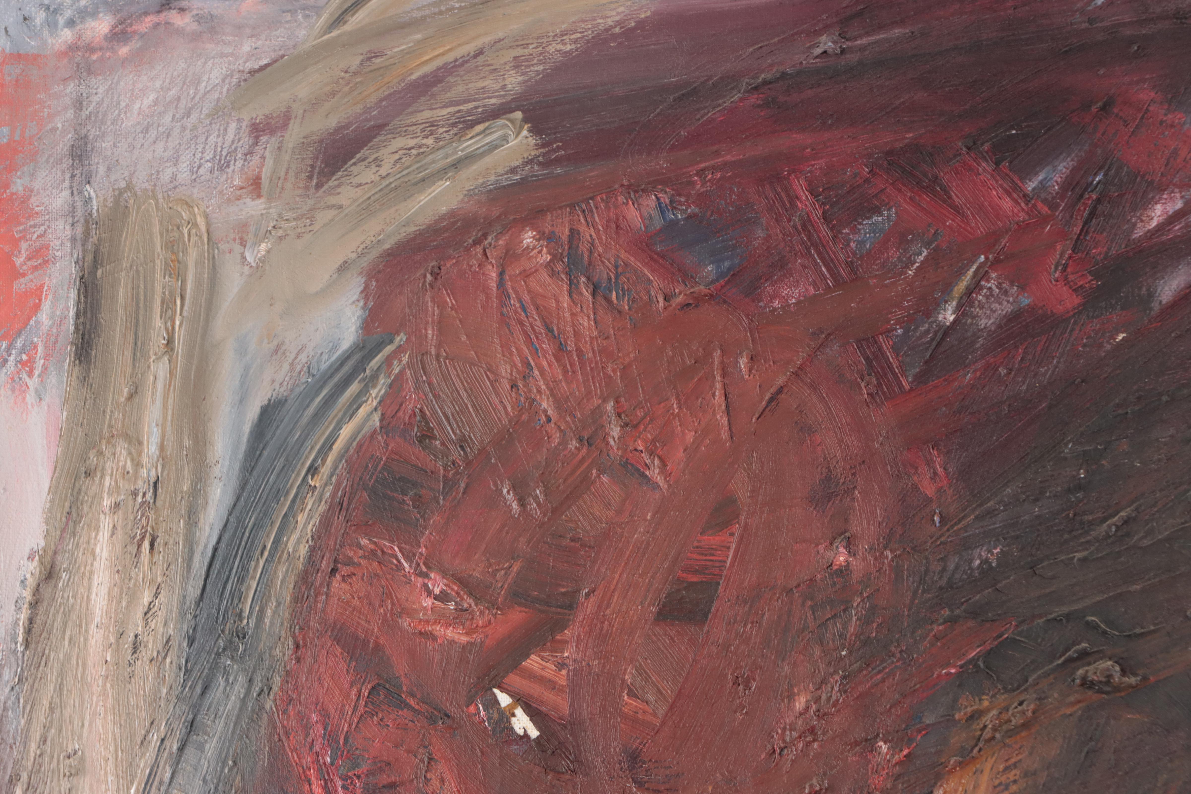 Sylvia Wald Abstract Expressionist Style Oil Painting, Circa 1960