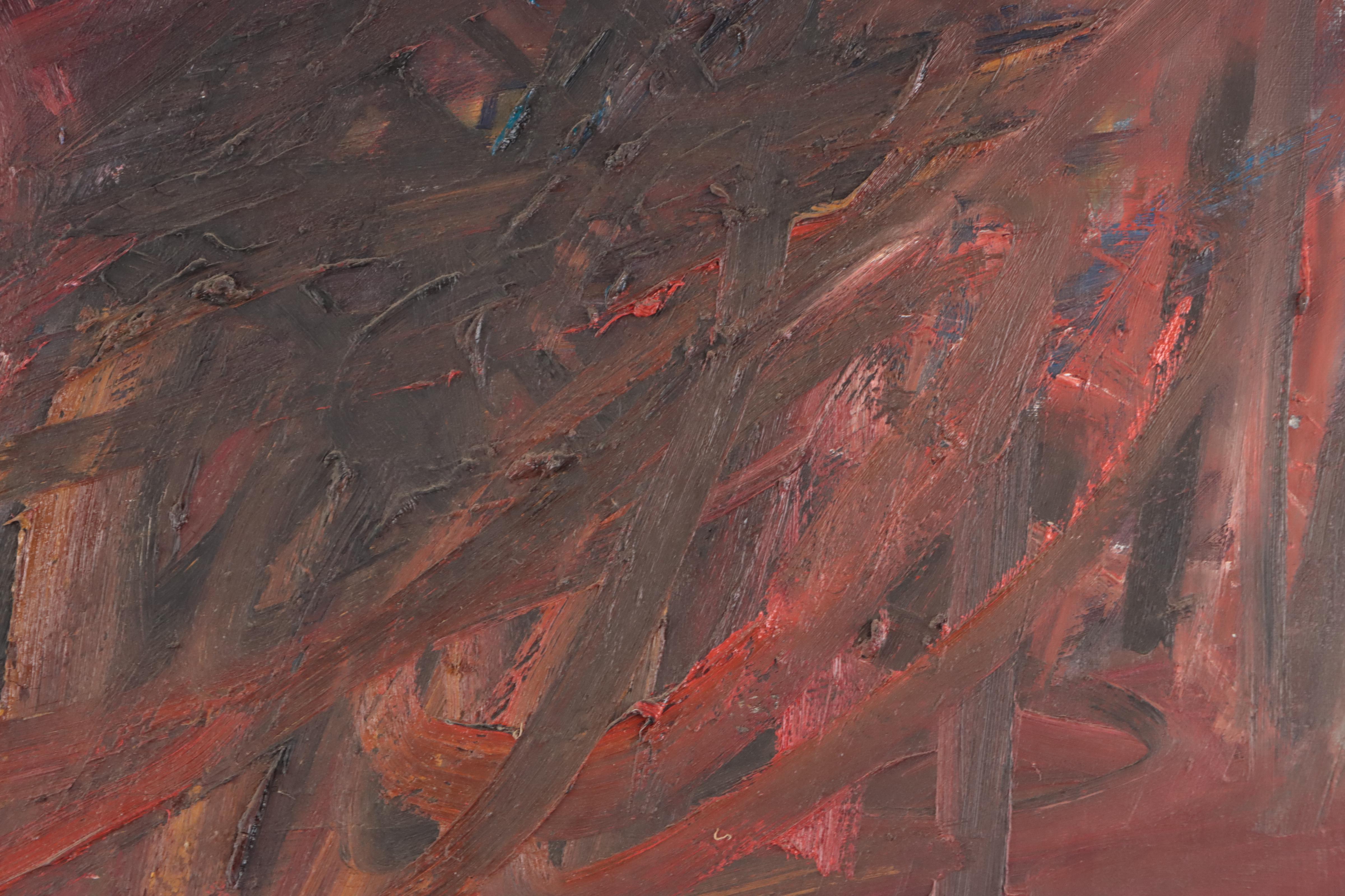 Sylvia Wald Abstract Expressionist Style Oil Painting, Circa 1960