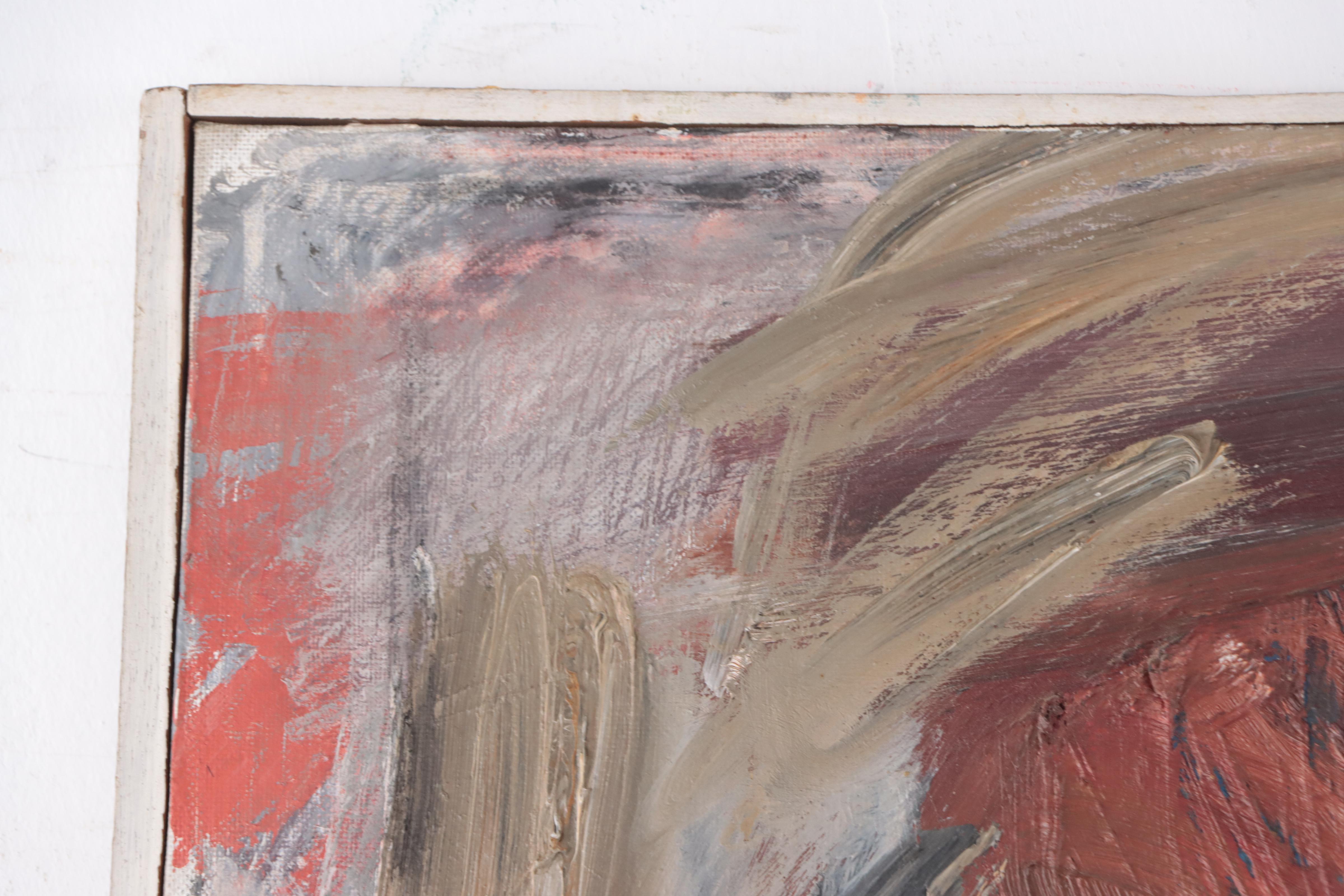 Sylvia Wald Abstract Expressionist Style Oil Painting, Circa 1960