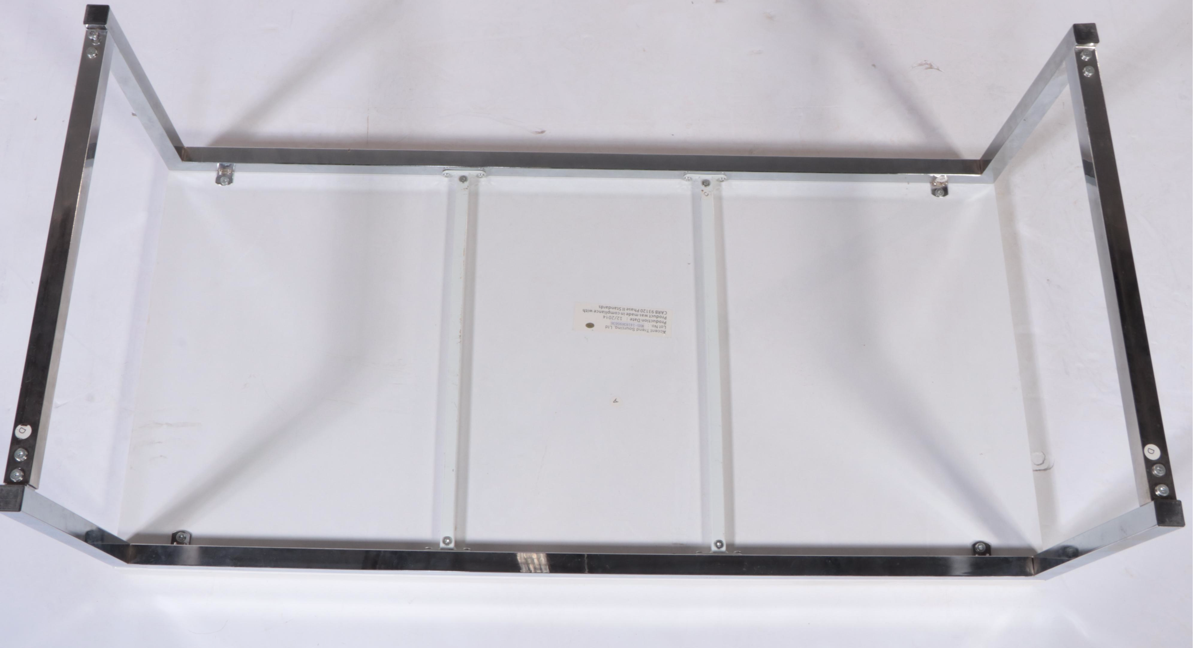 Accent Trend Sourcing Modernist Style Chrome and White Laminate Coffee Table