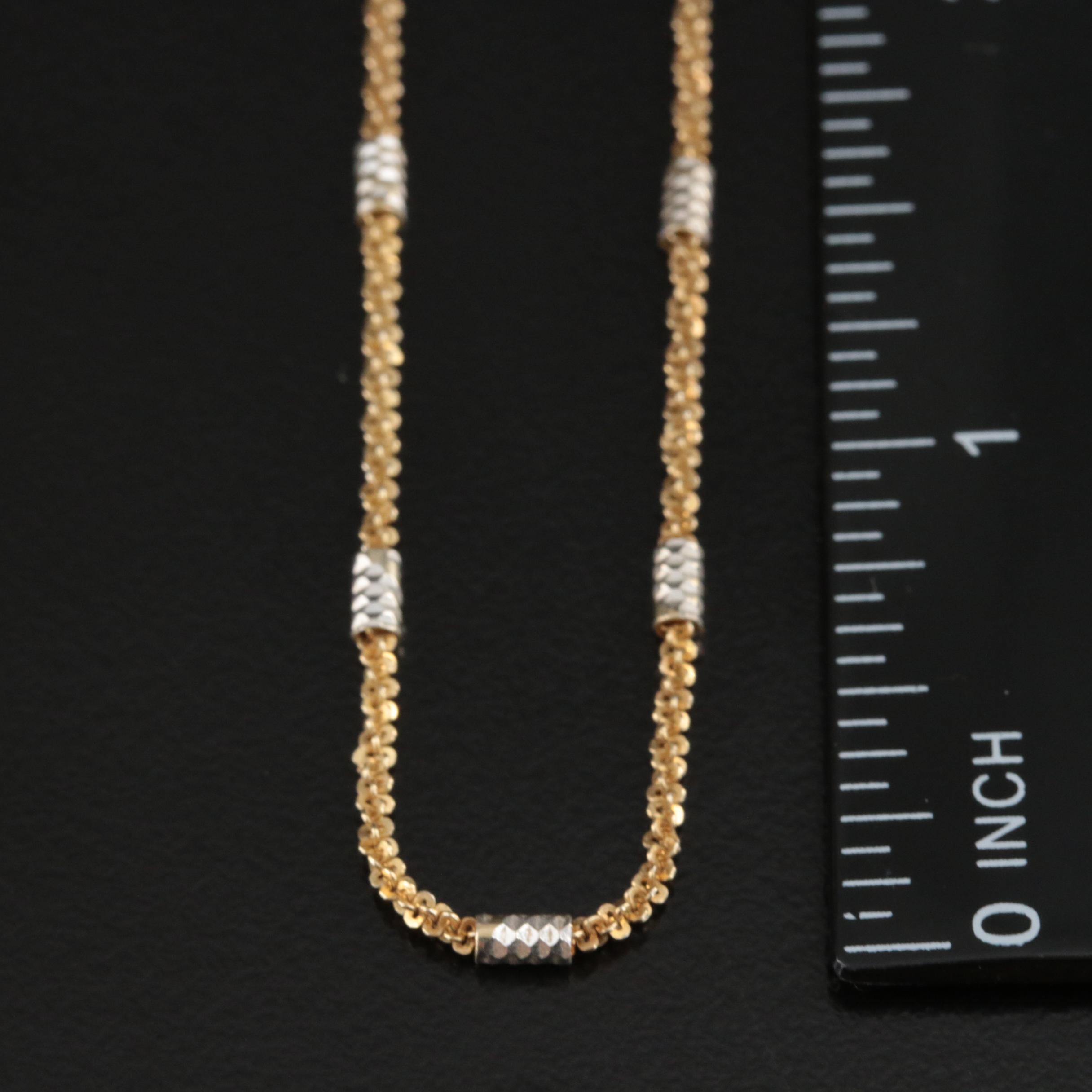 Italian Sterling Bead Station Necklace