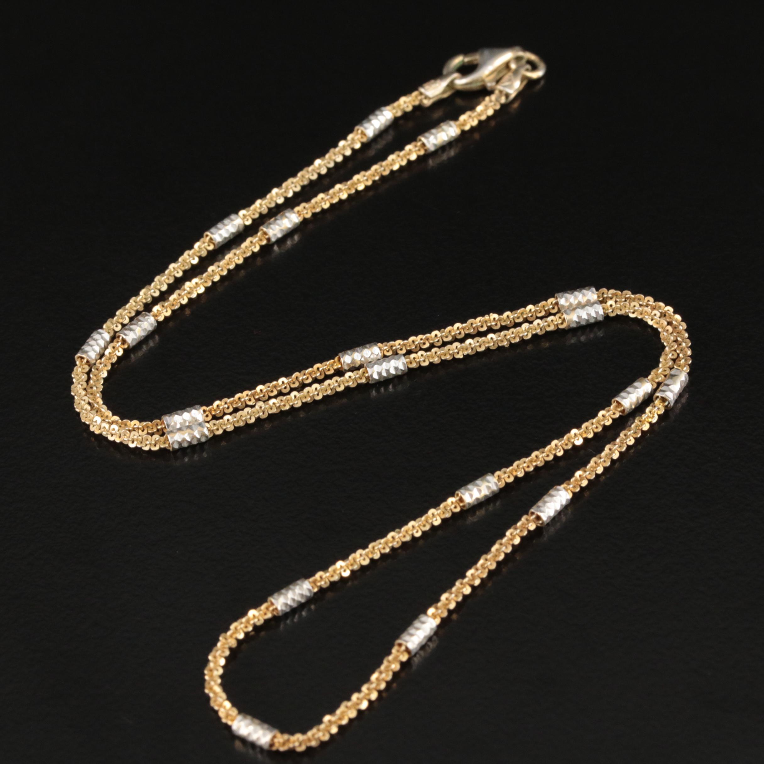 Italian Sterling Bead Station Necklace