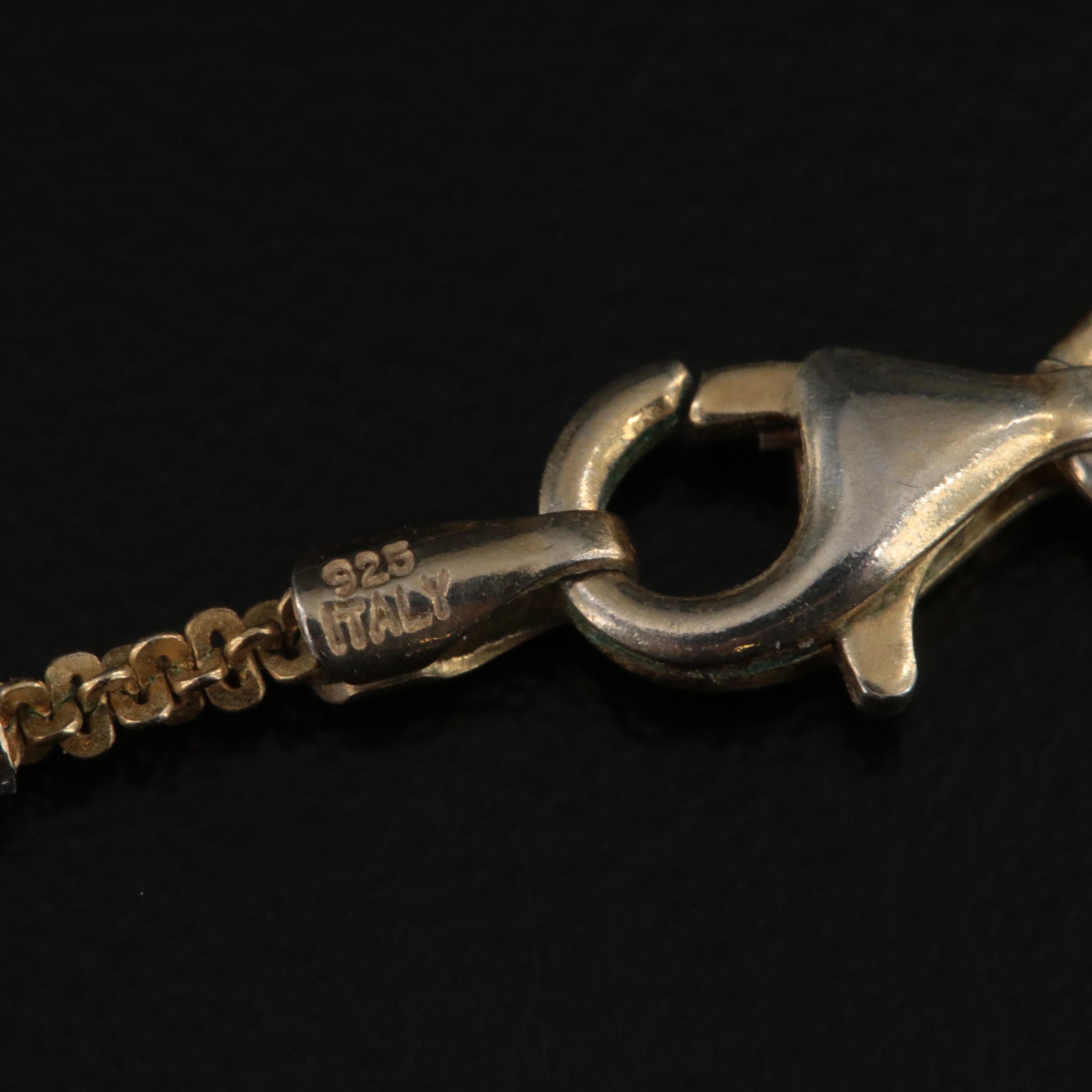 Italian Sterling Bead Station Necklace