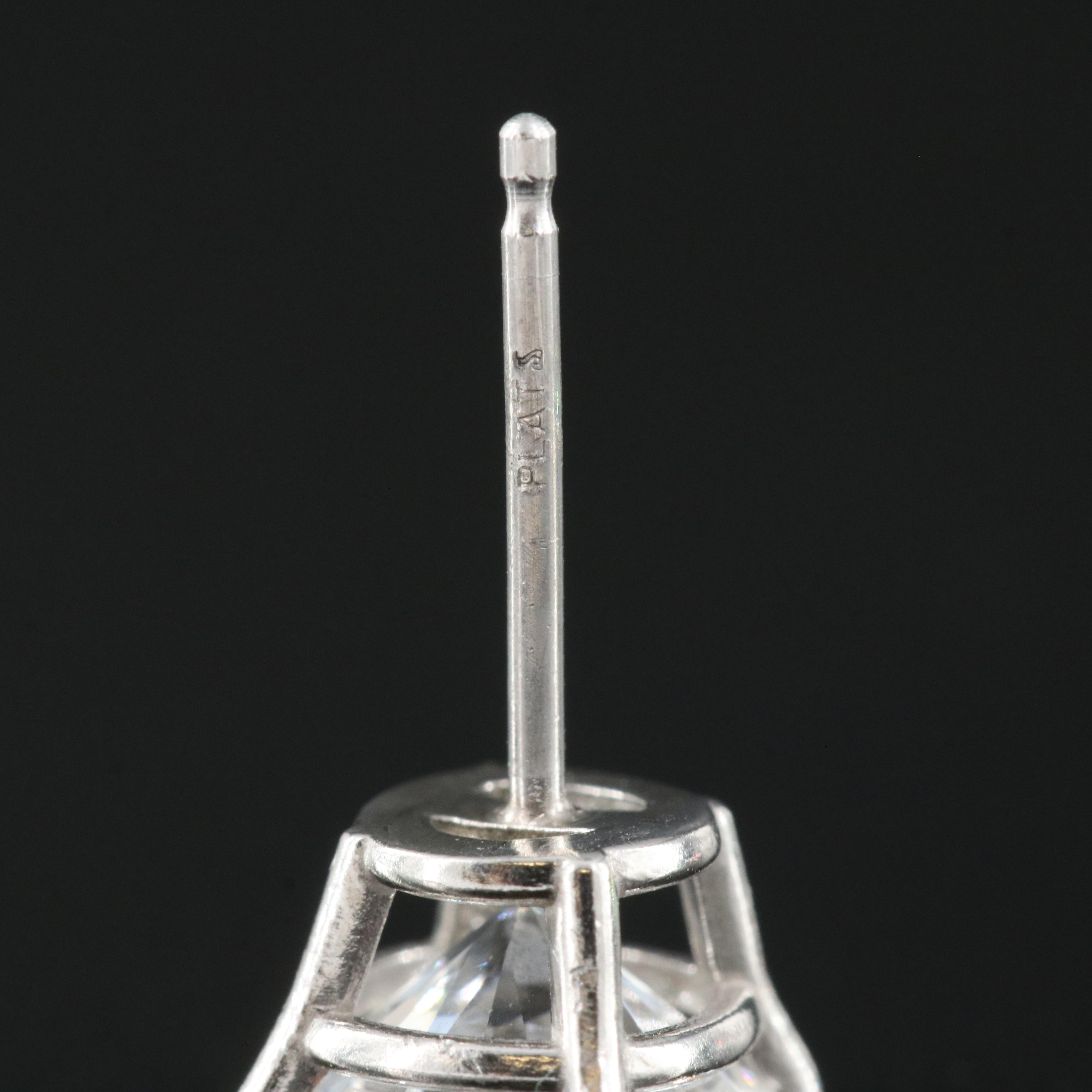 Platinum 2.20 CTW Lab Grown Diamond Stud Earrings with IGI Reports