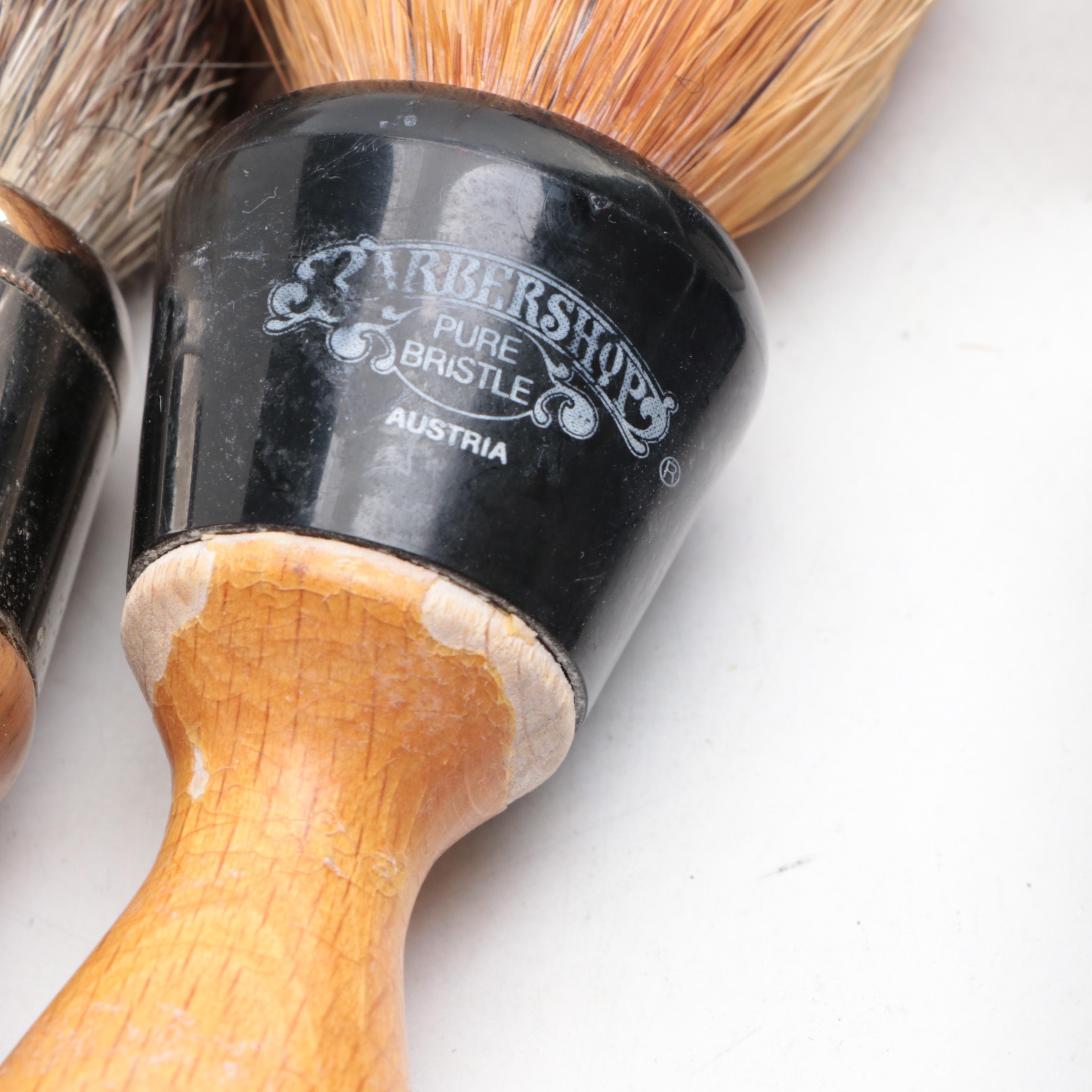 Lancasters Earthenware Shaving Mug with Other Razors and Grooming Tools