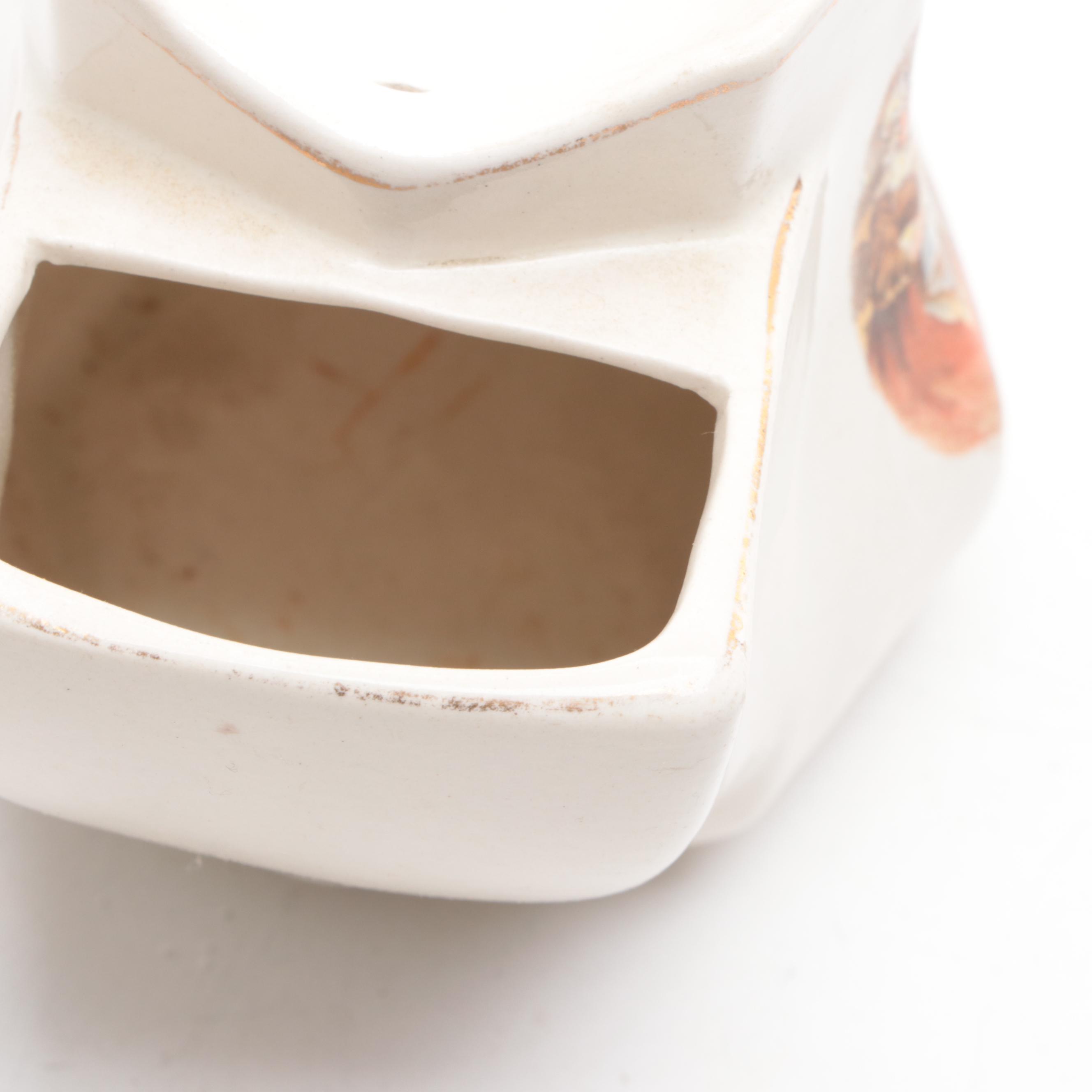 Lancasters Earthenware Shaving Mug with Other Razors and Grooming Tools