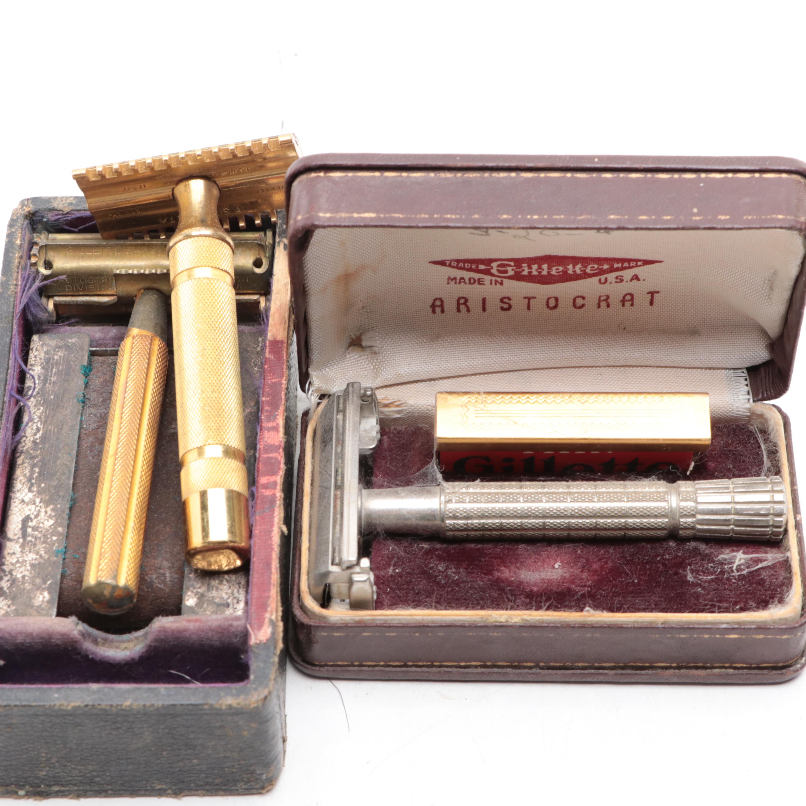 Lancasters Earthenware Shaving Mug with Other Razors and Grooming Tools