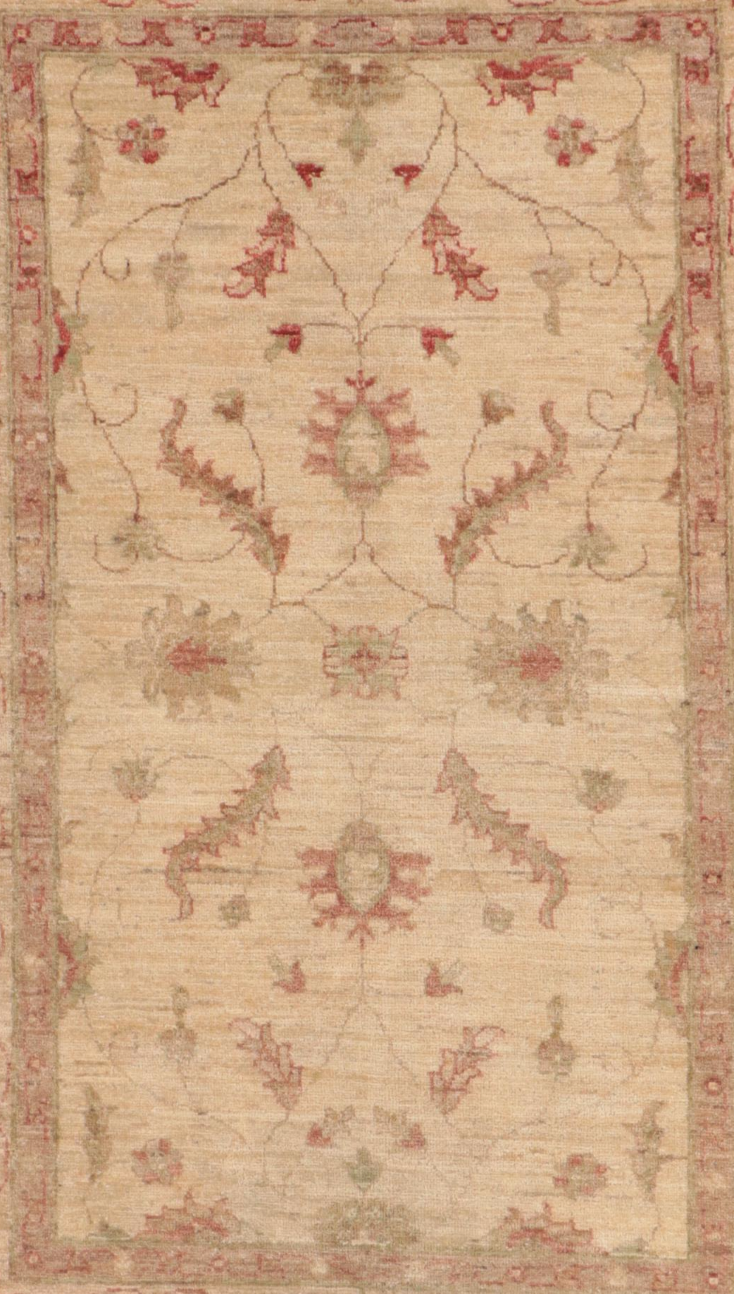 4'2 x 6'2 Hand-Knotted Pakistani Peshawar Area Rug