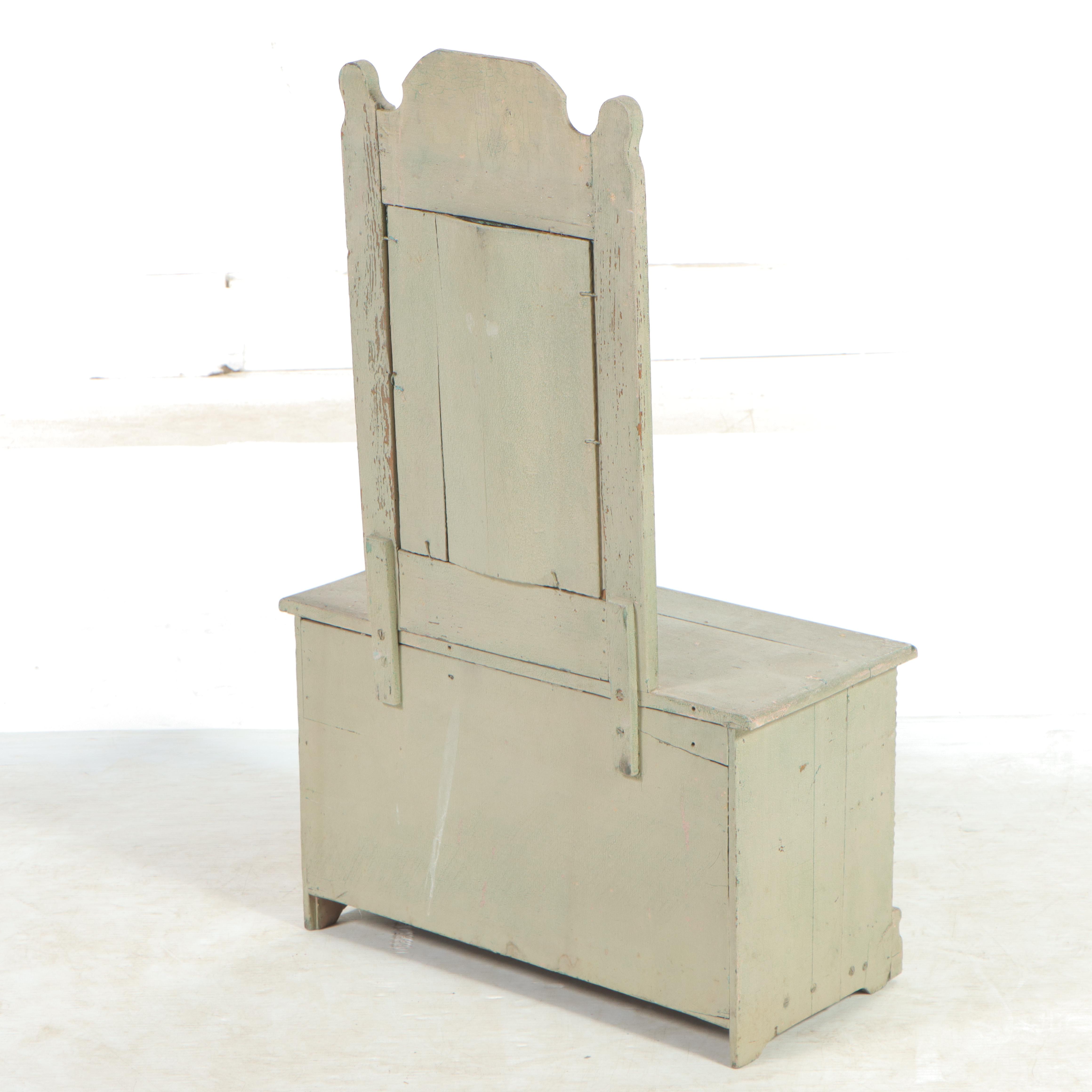 American Primitive Style Painted Wood Miniature Vanity and Two-Drawer Dresser