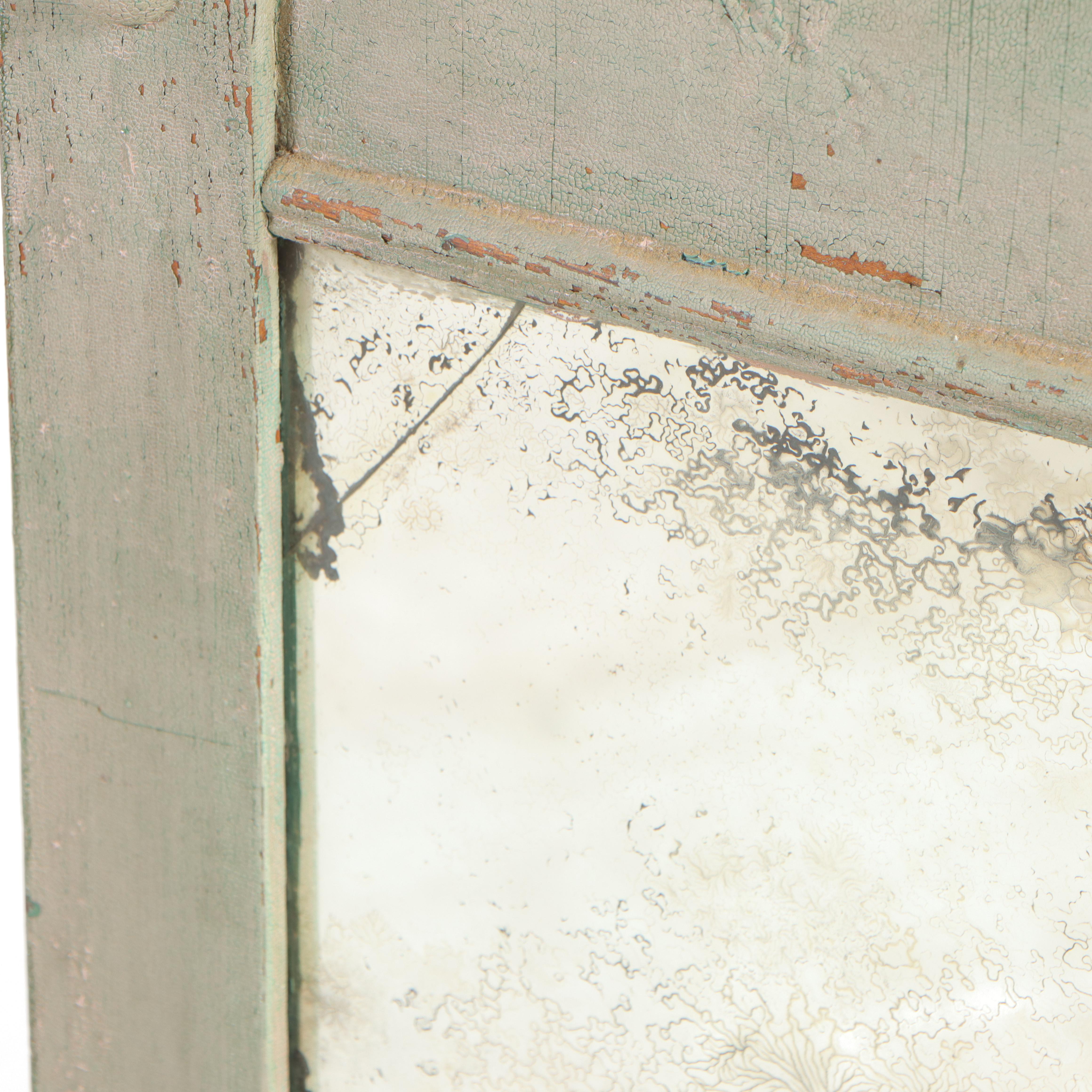 American Primitive Style Painted Wood Miniature Vanity and Two-Drawer Dresser