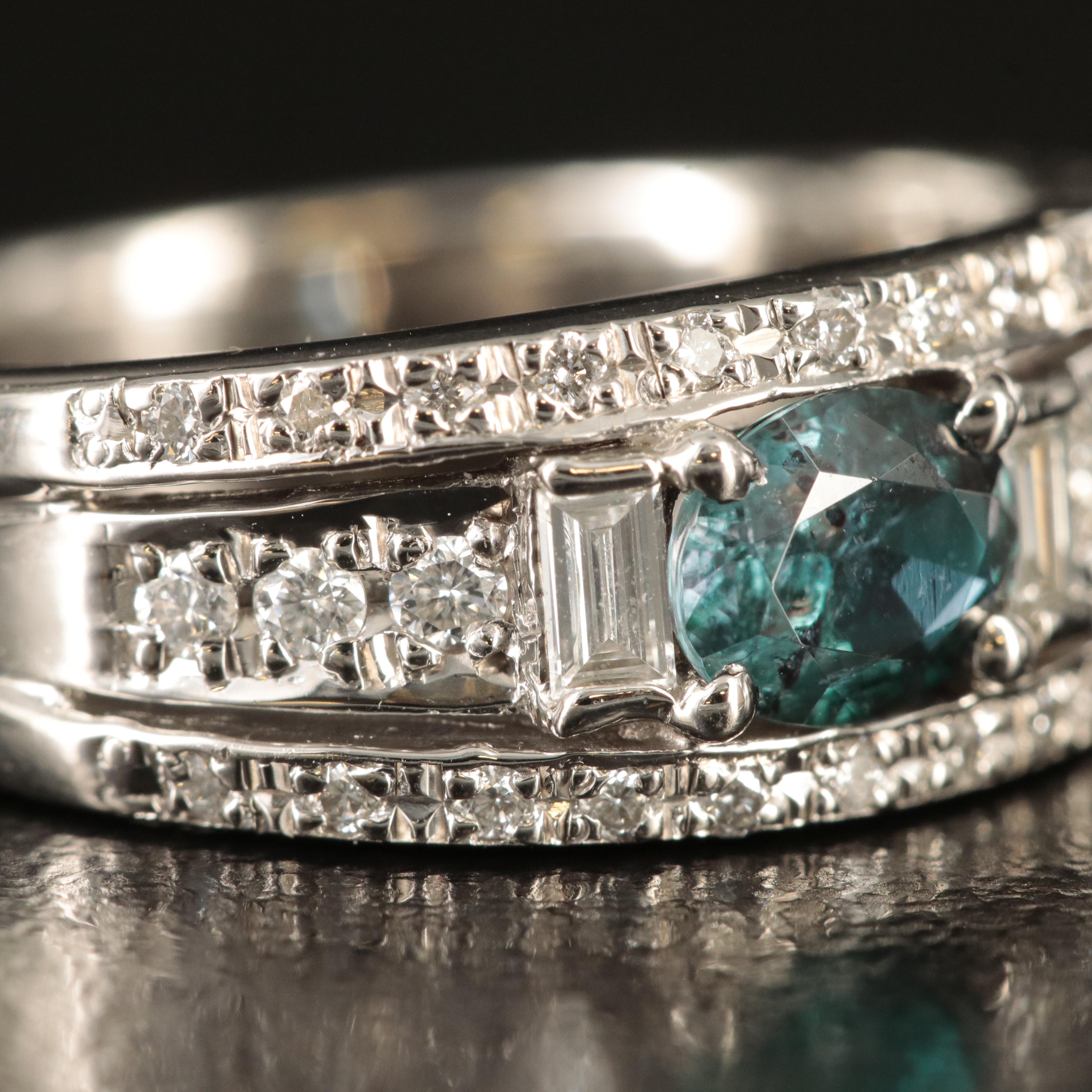 Platinum Brazilian Alexandrite and Diamond Ring with GIA Report