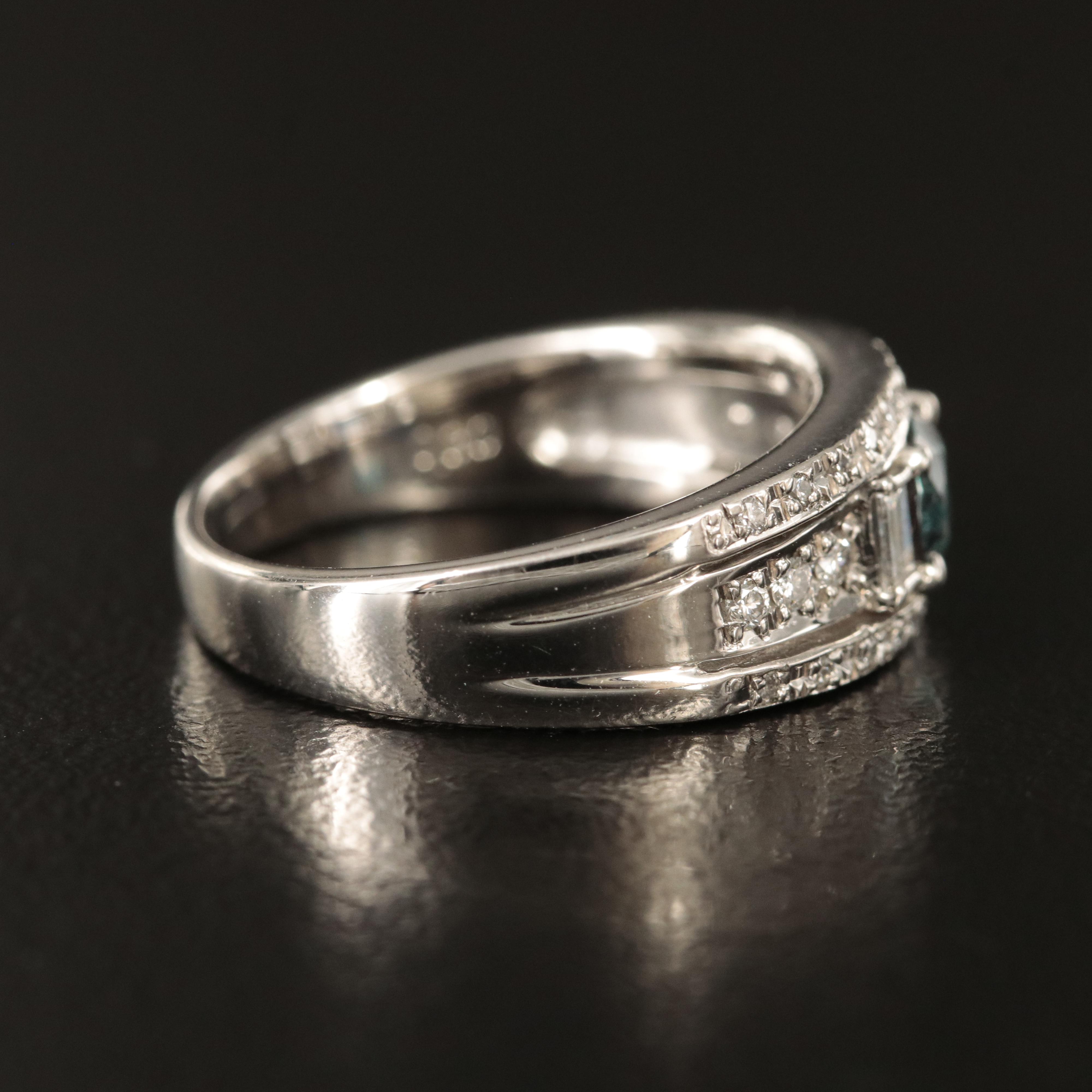 Platinum Brazilian Alexandrite and Diamond Ring with GIA Report