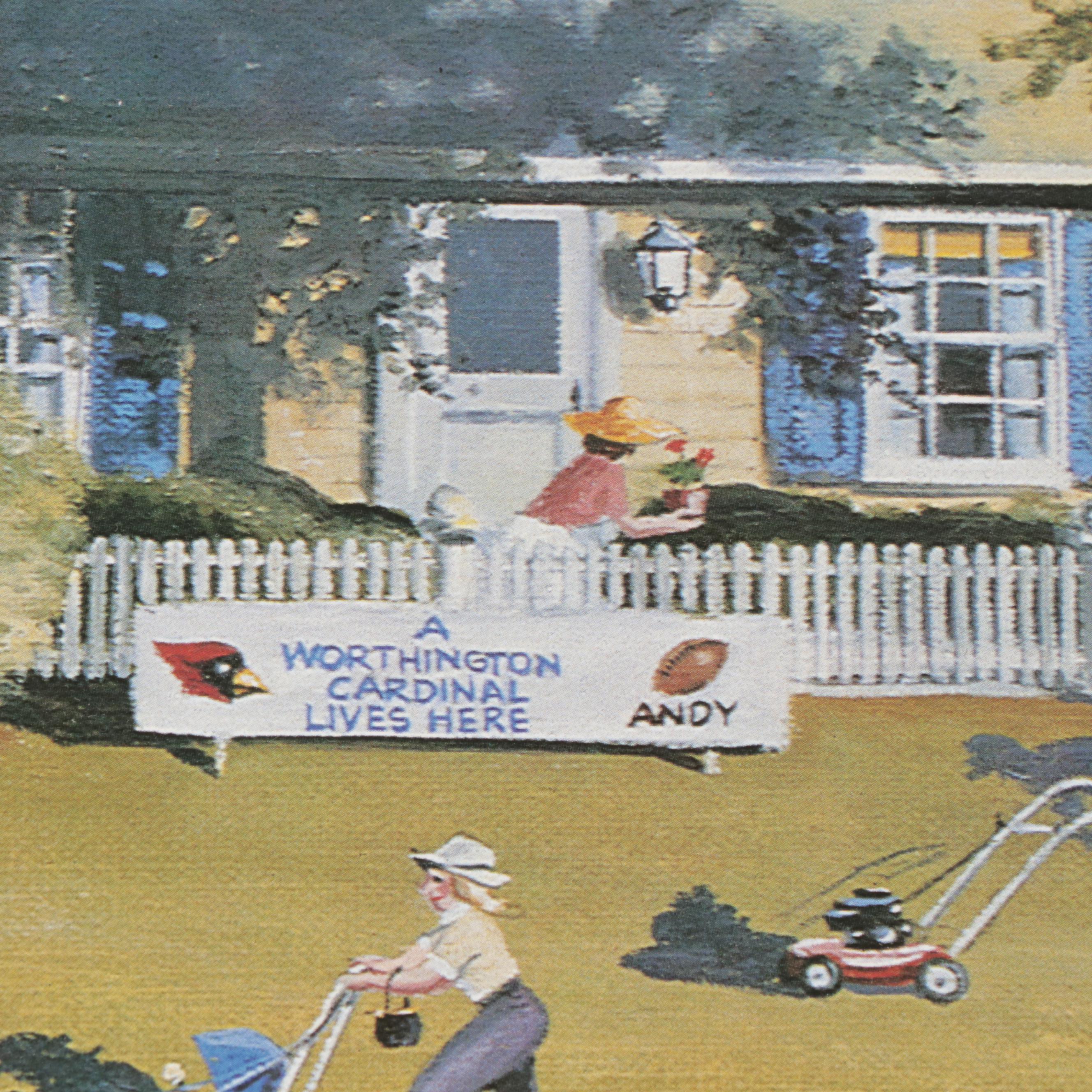 Offset Lithograph After James Wallace Baker "Saturday Morning in Colonial Hills"