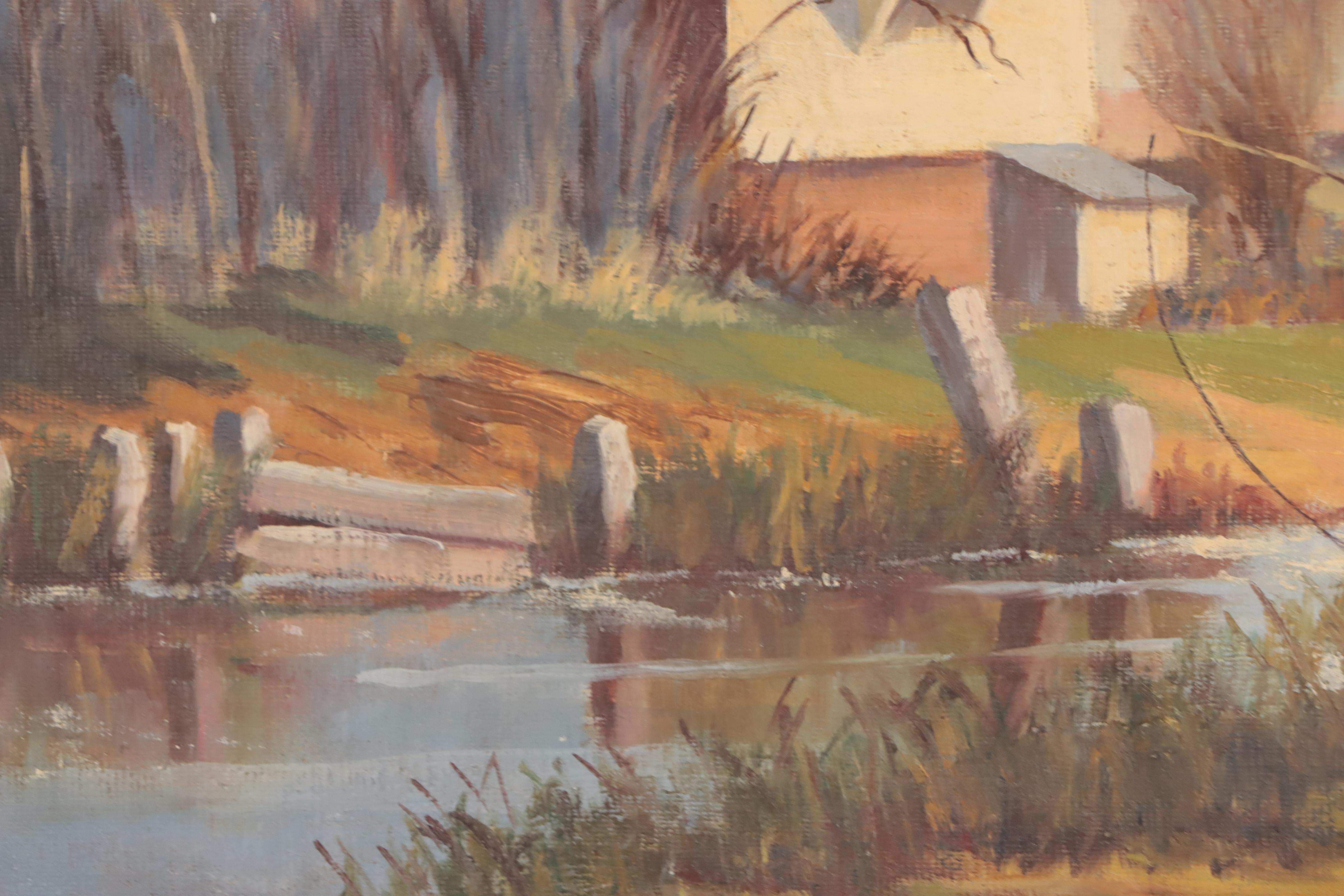 W. Frost English Countryside Landscape "Barne's Mill"