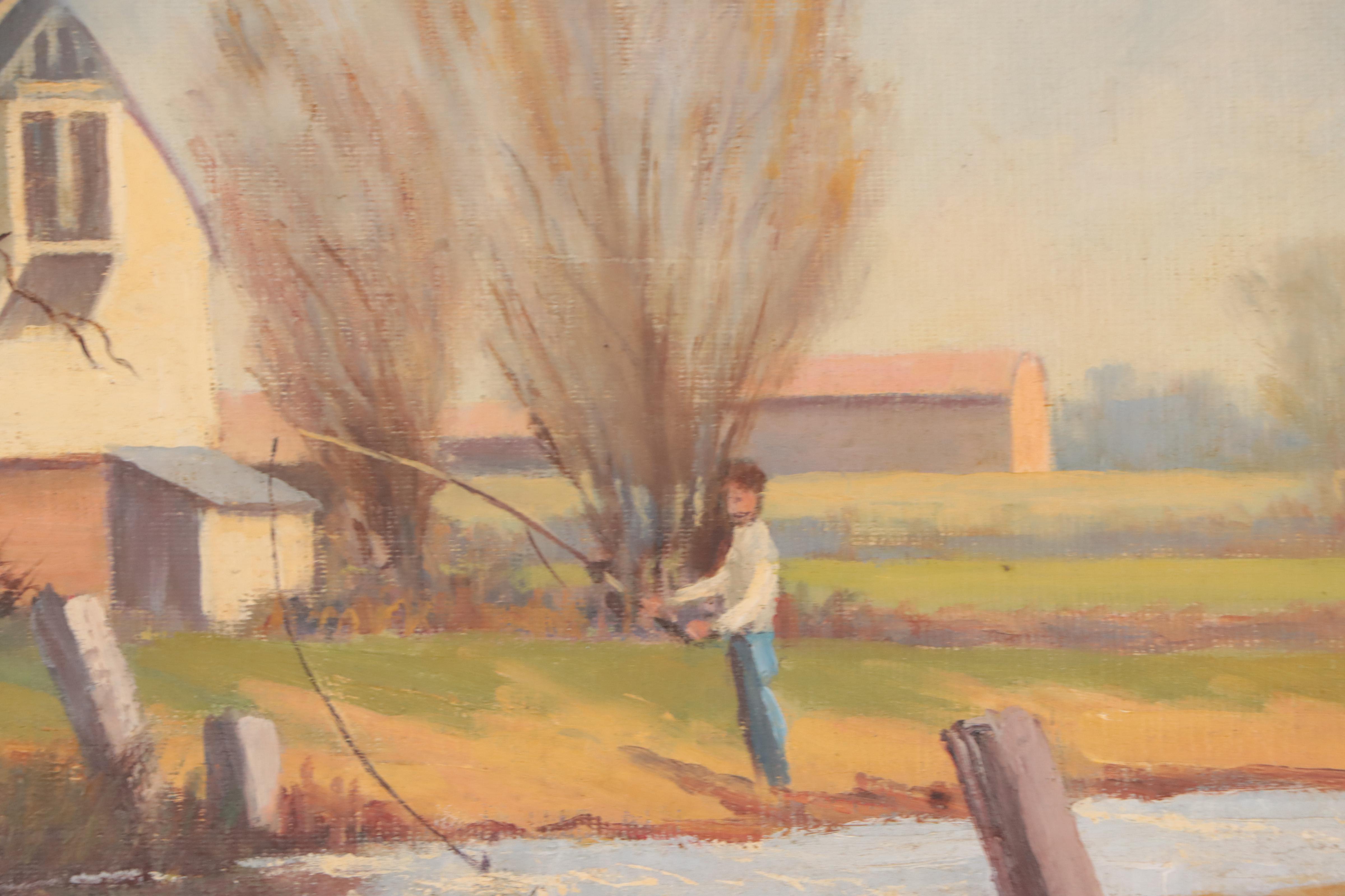 W. Frost English Countryside Landscape "Barne's Mill"