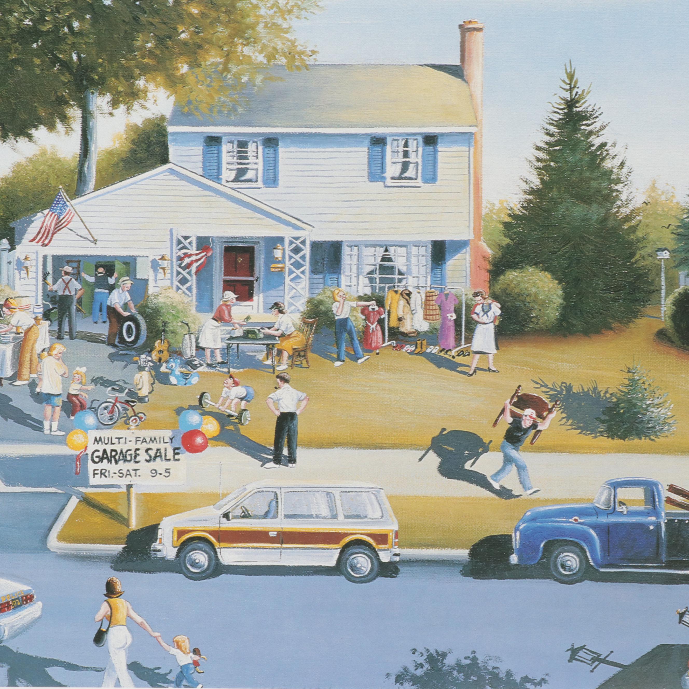 Offset Lithograph After James Wallace Baker "Saturday Morning in Colonial Hills"